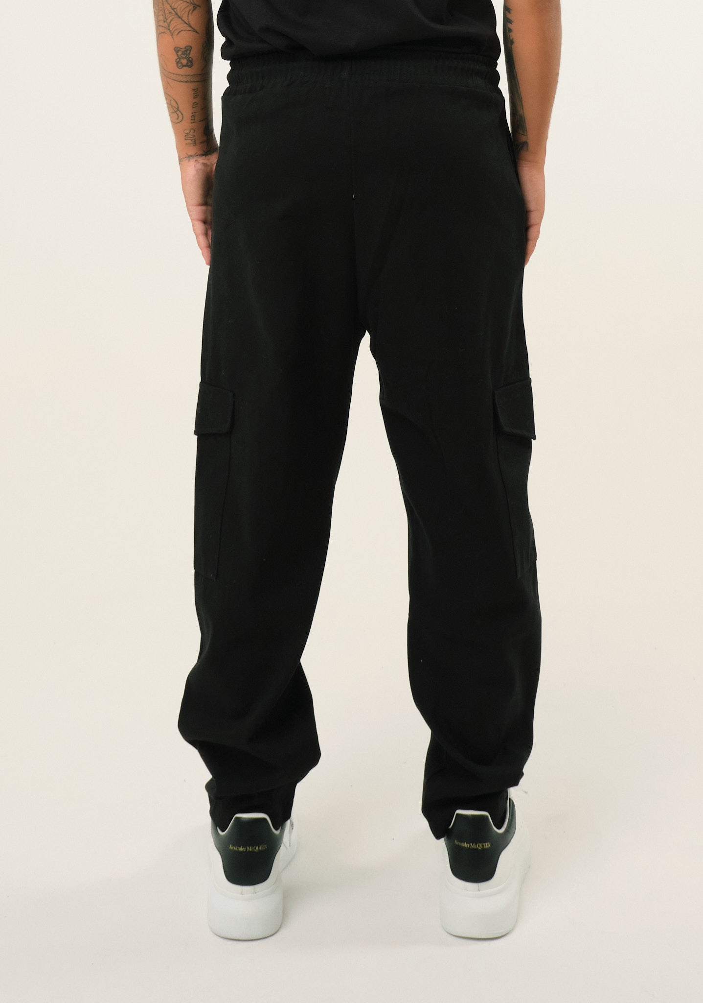 Pantalone cargo in gabardine