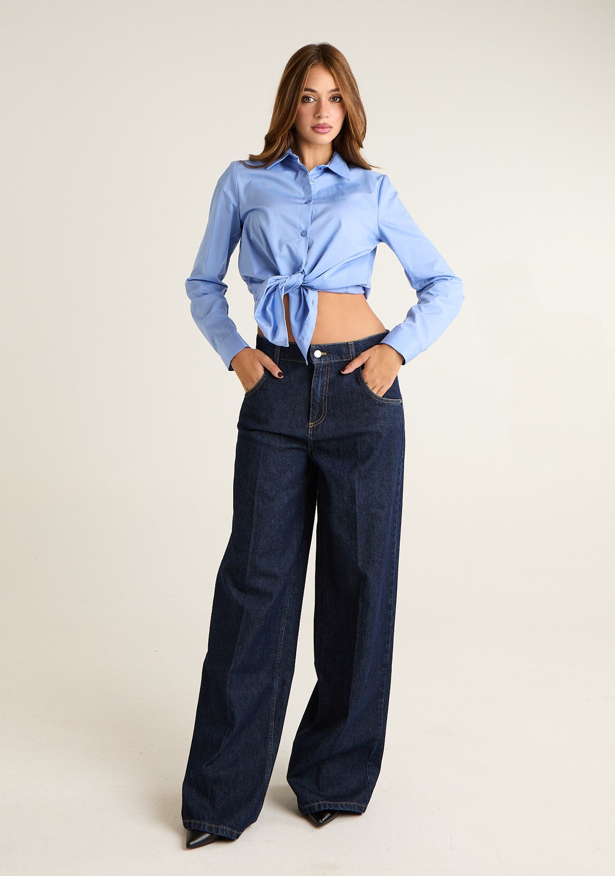 Jeans palazzo a lavaggio scuro