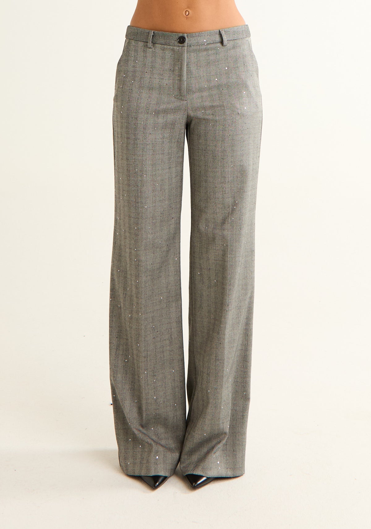 Pantalone in tessuto spigato