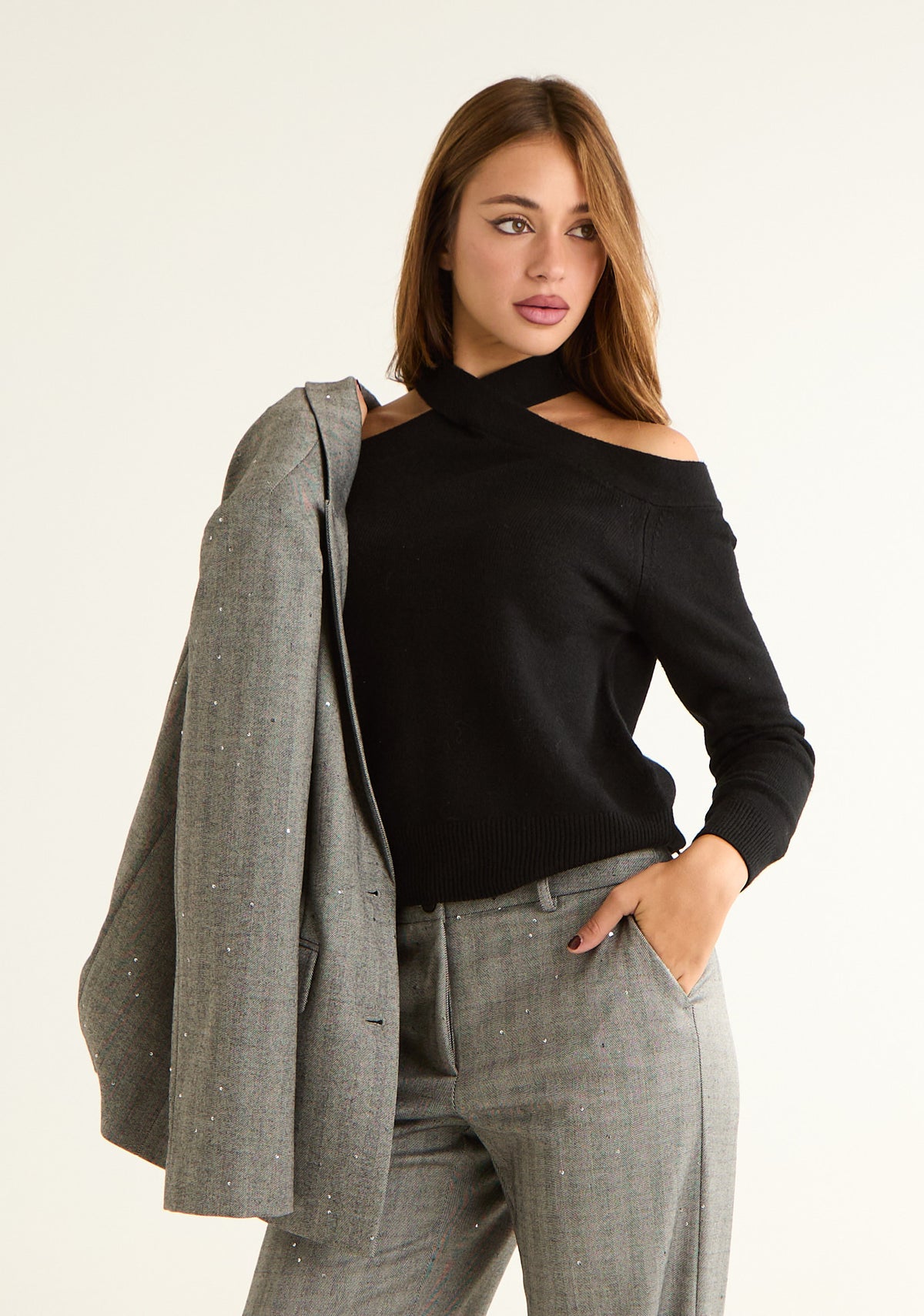 Maglia con scollo incrociato