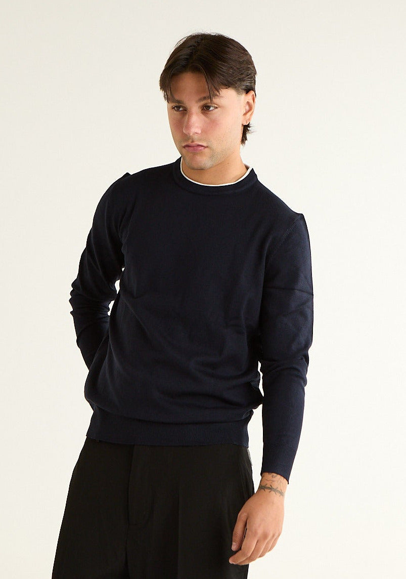 Maglia paricollo bicolore