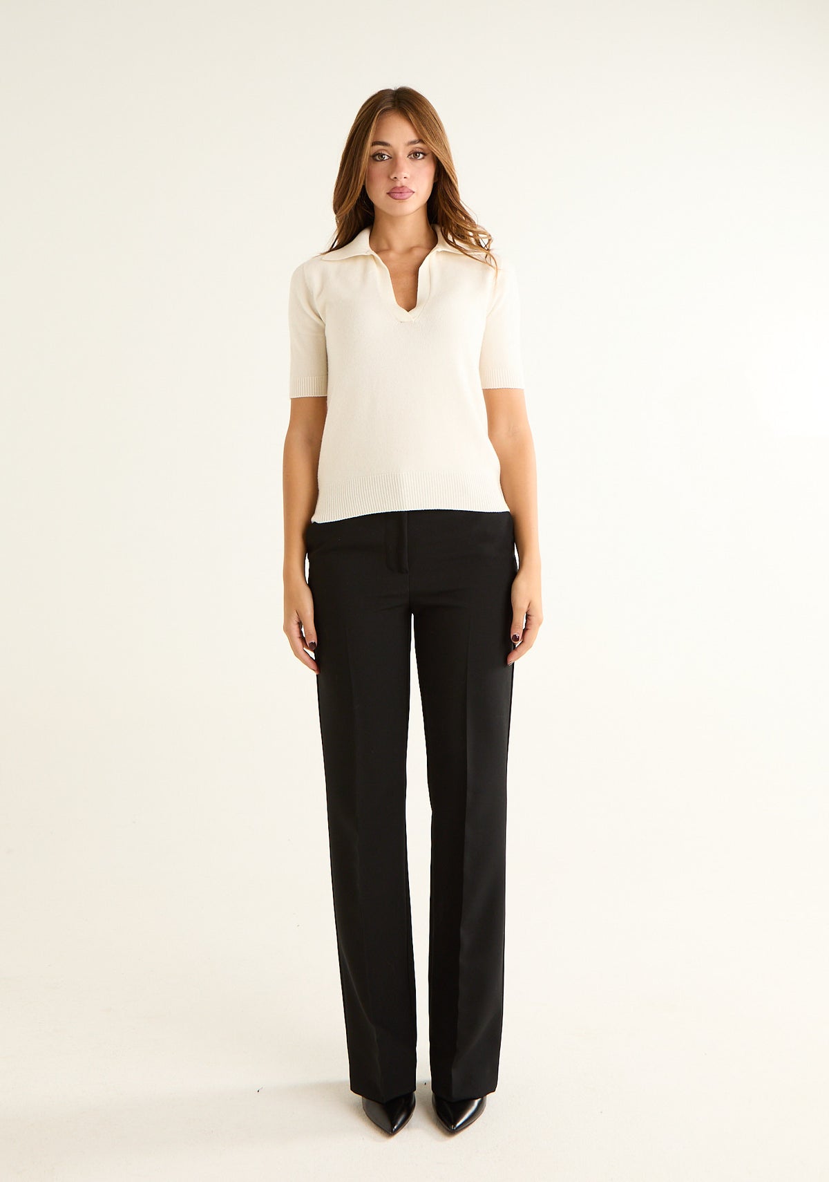 Maglia polo con scollo a v