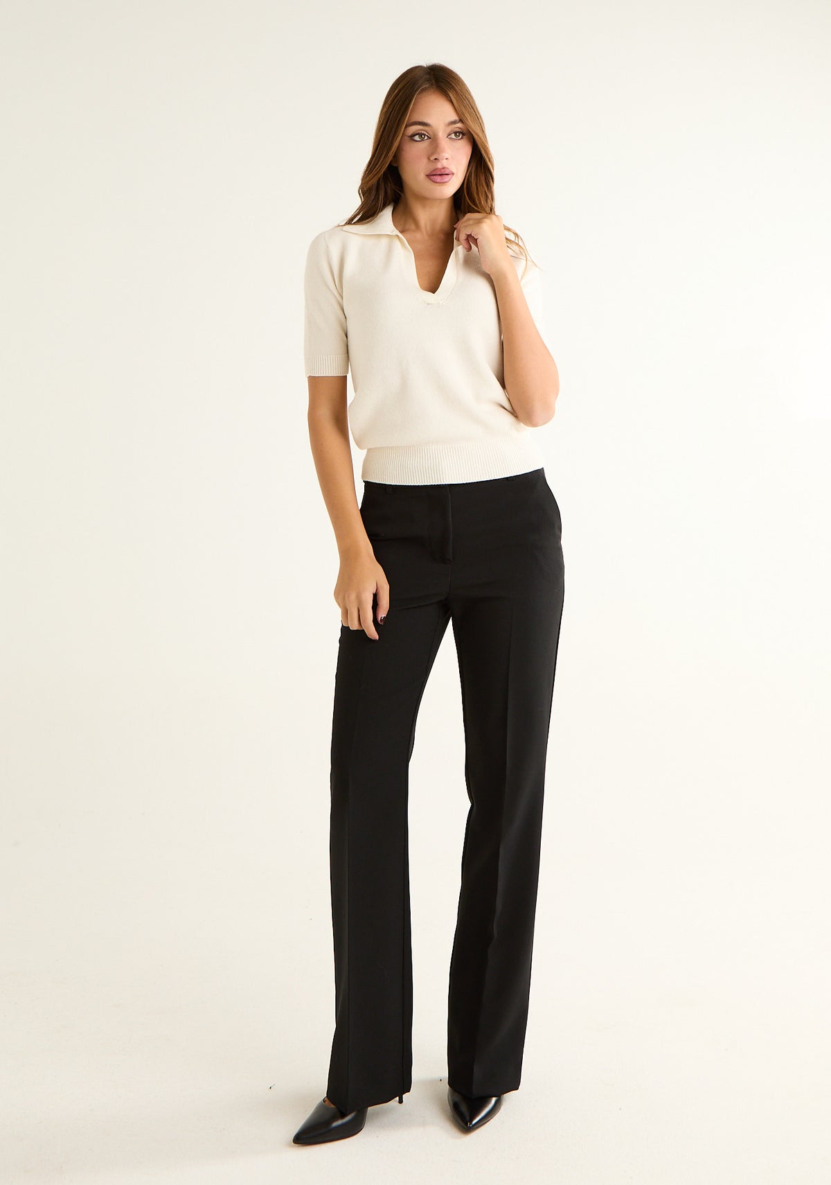 Maglia polo con scollo a v