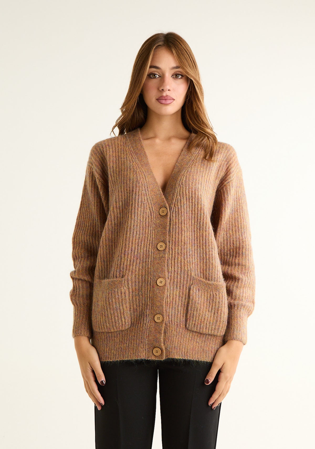 Cardigan comfy in misto lana