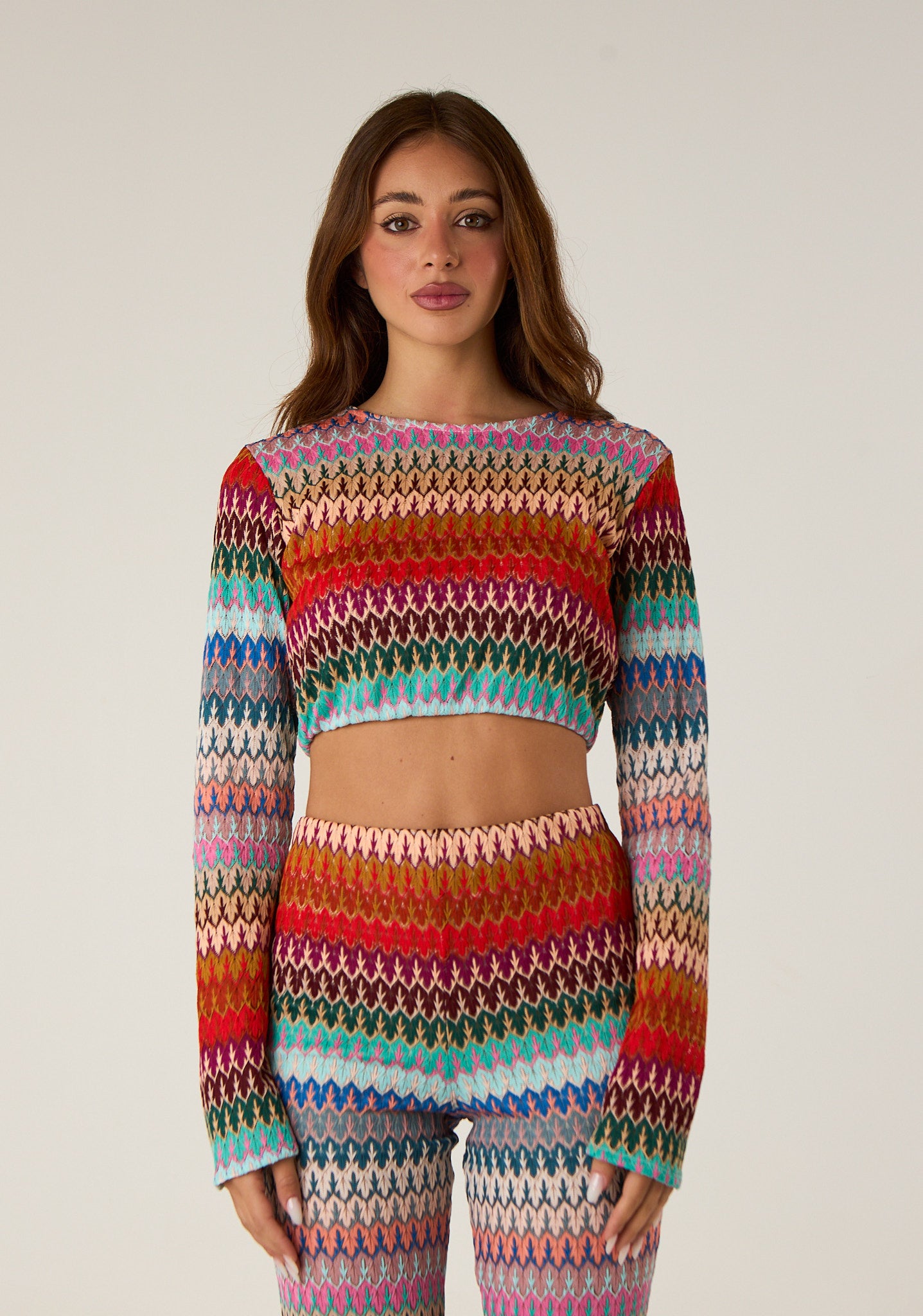 Maglia crop multicolor