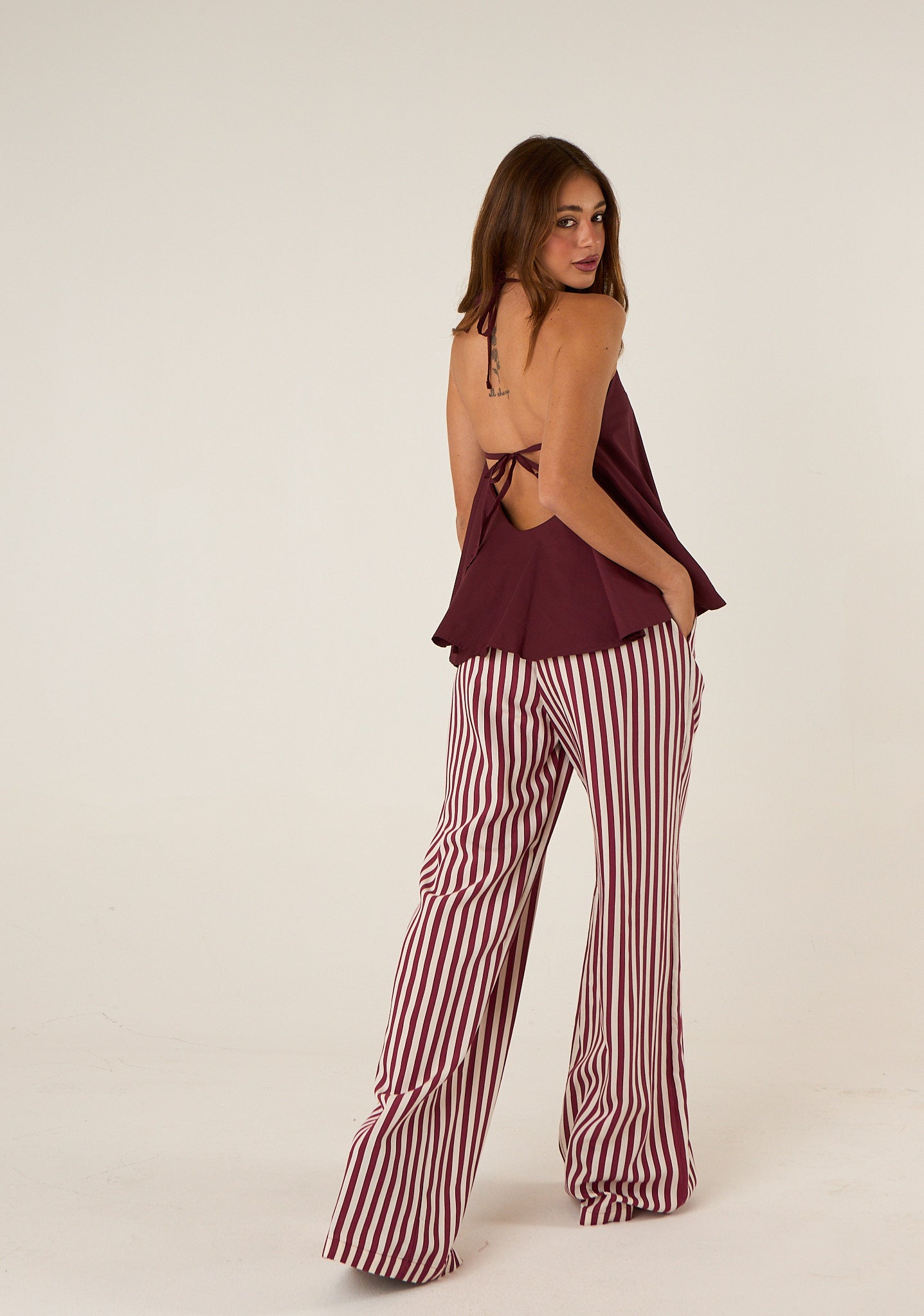 Pantalone palazzo a righe