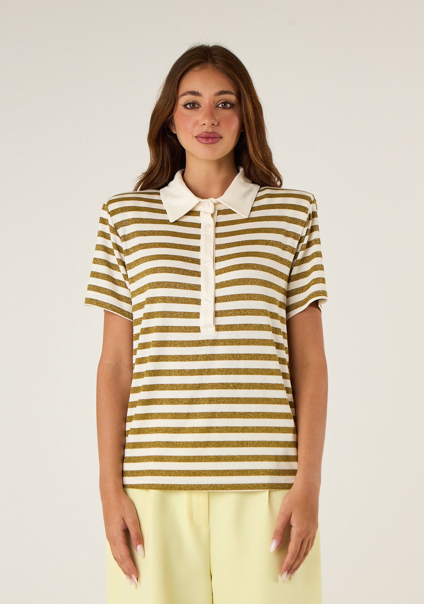 Polo a righe lurex