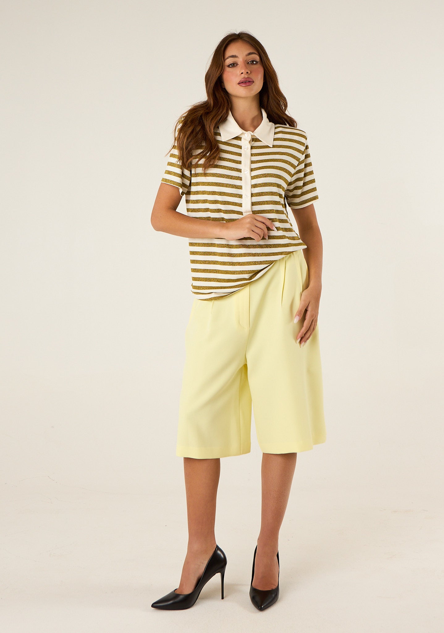 Polo a righe lurex
