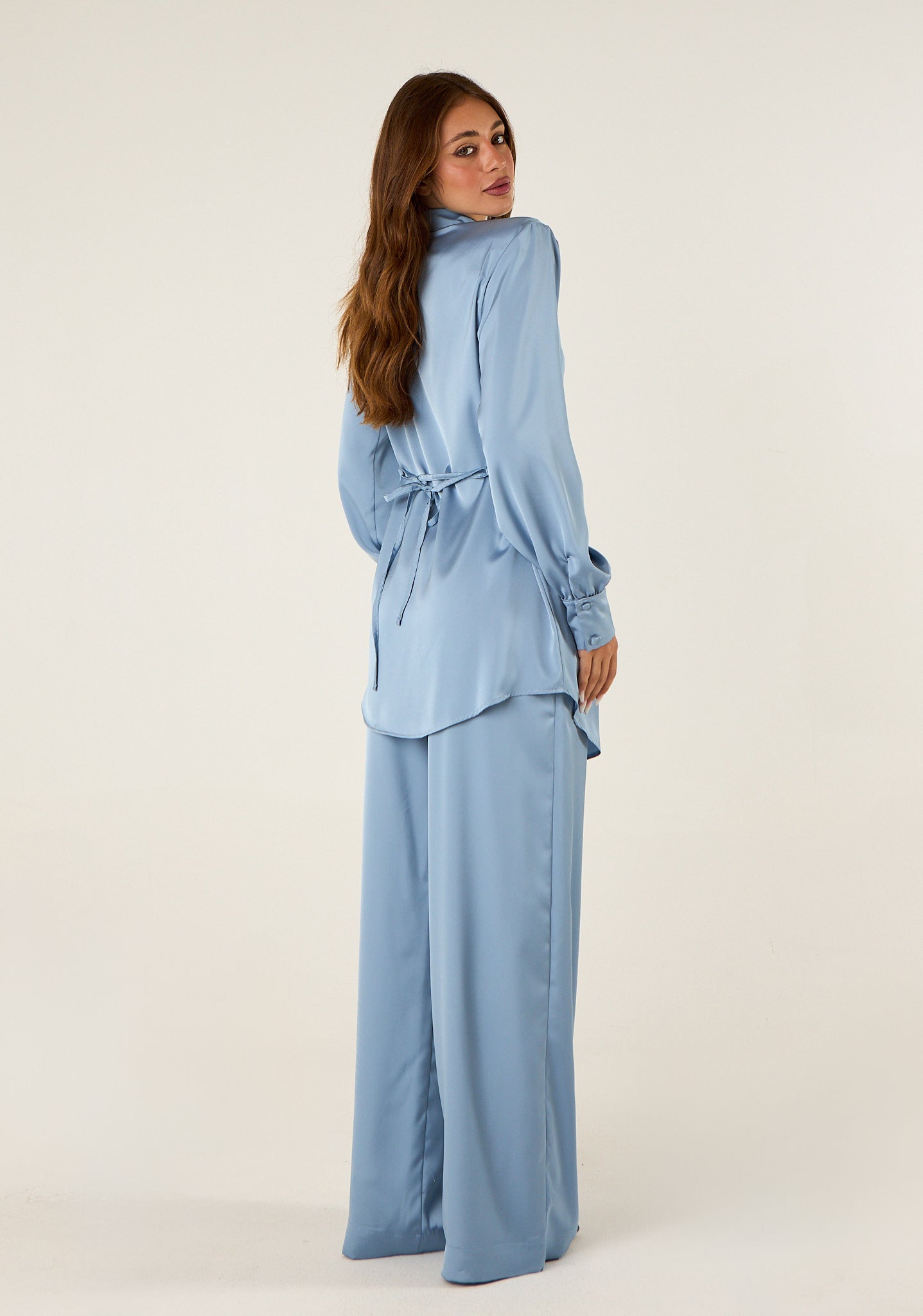 Camicia lunga con cintura coordinata