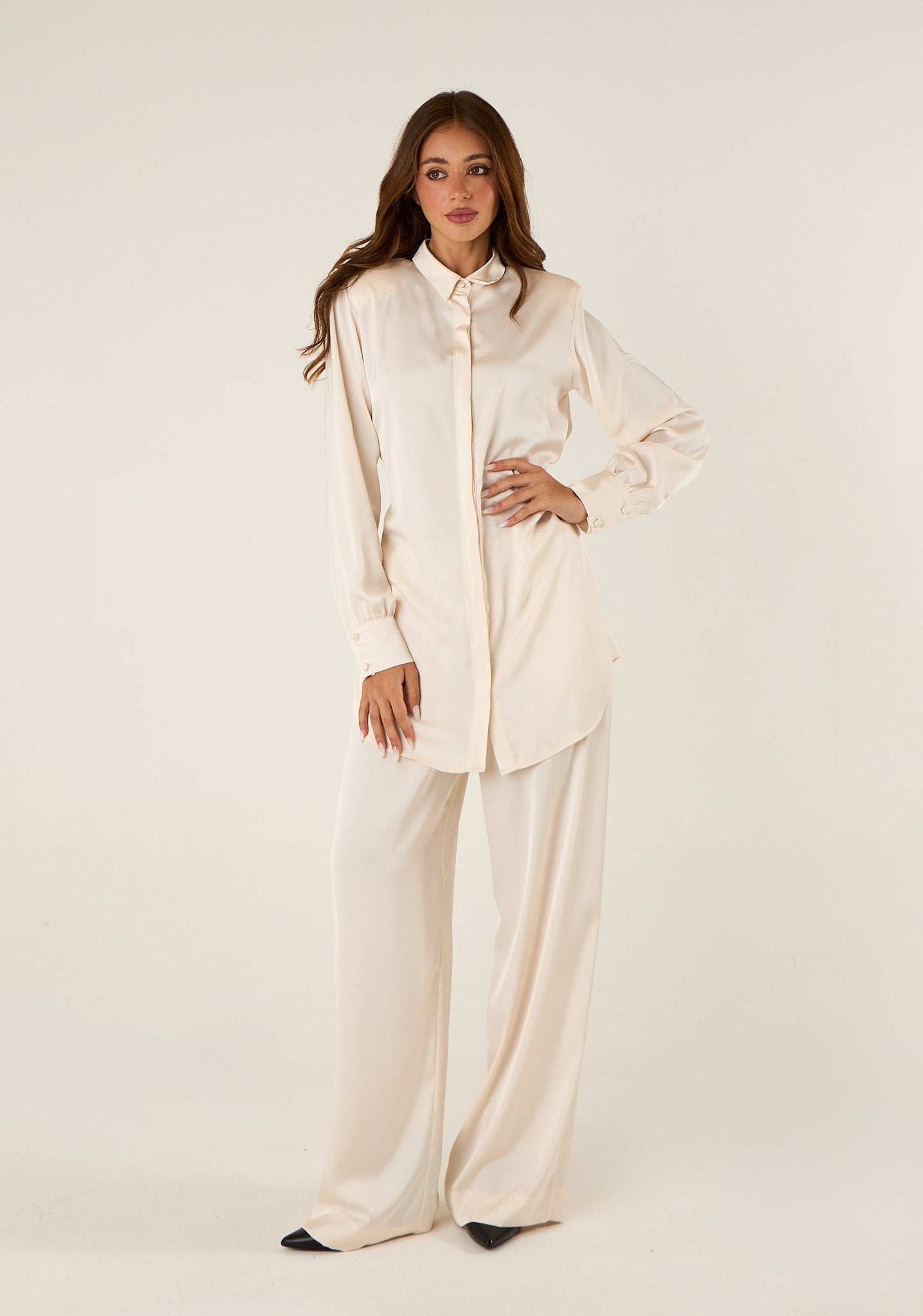 Pantalone comodo in raso