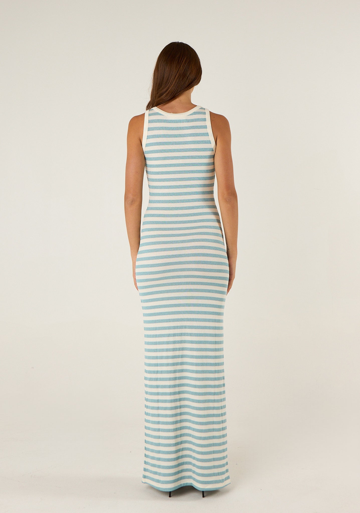 Abito maxi canottta a righe lurex