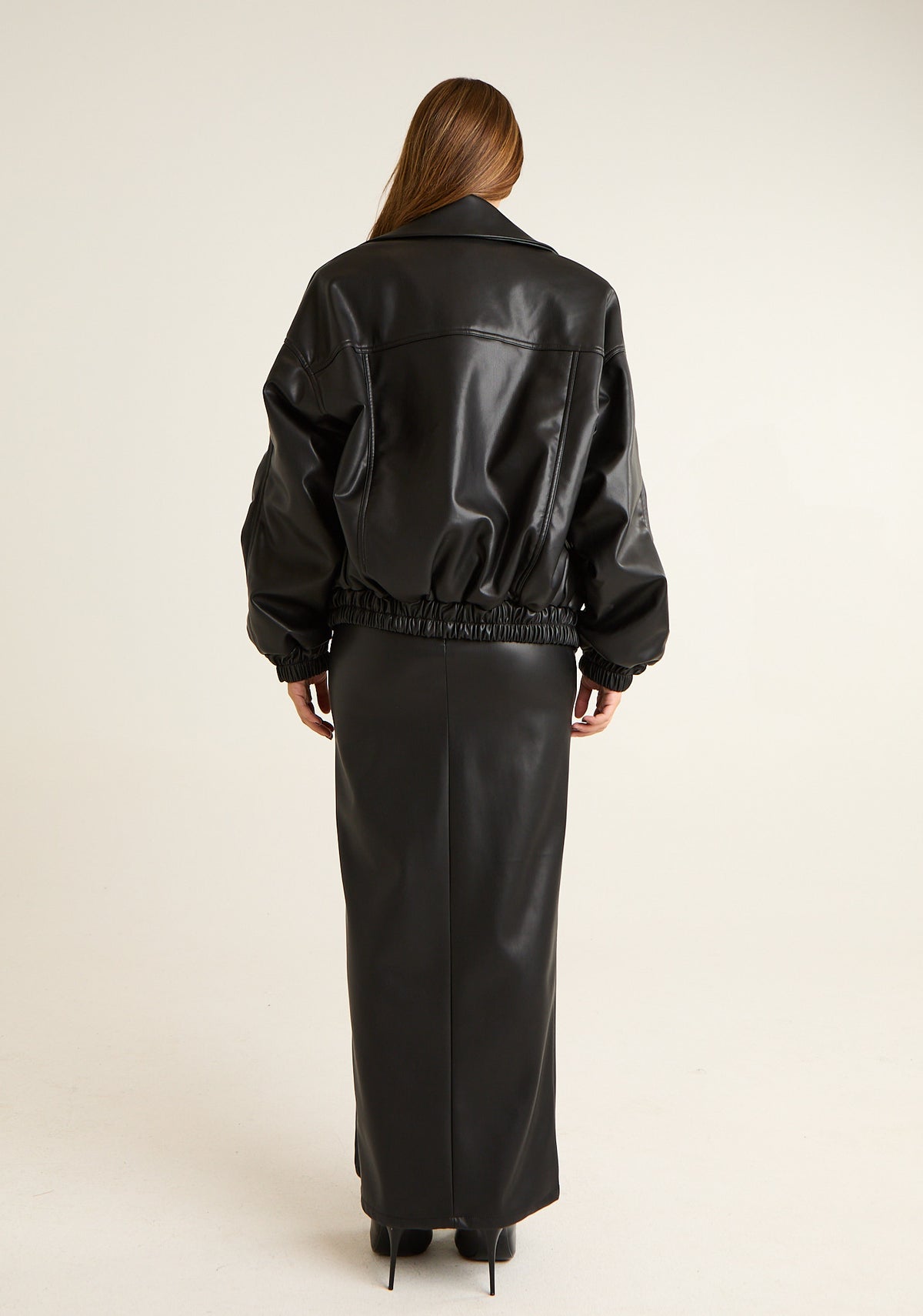 Giubbino bomber in ecopelle liscia