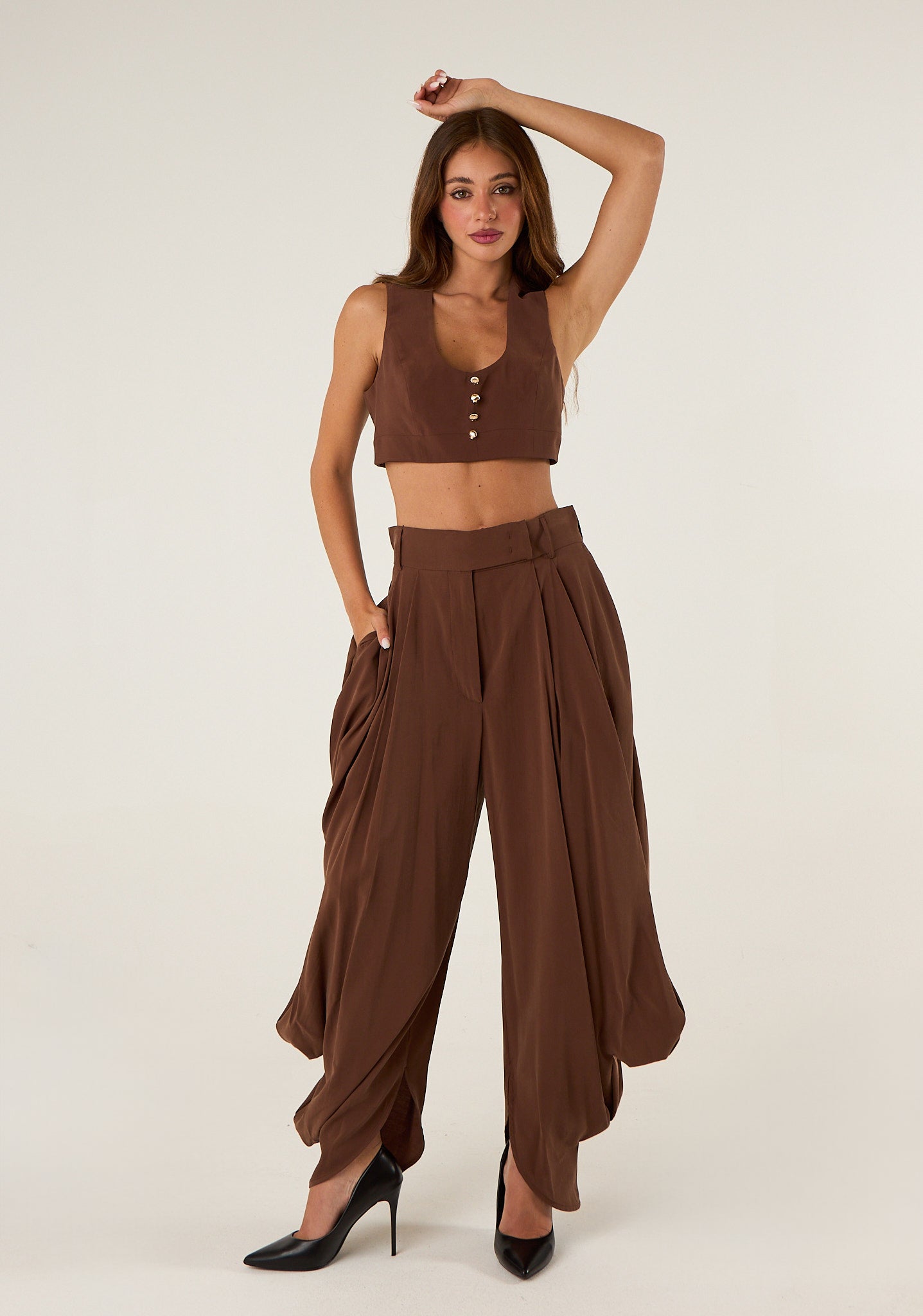 Pantalone harem drappeggiato