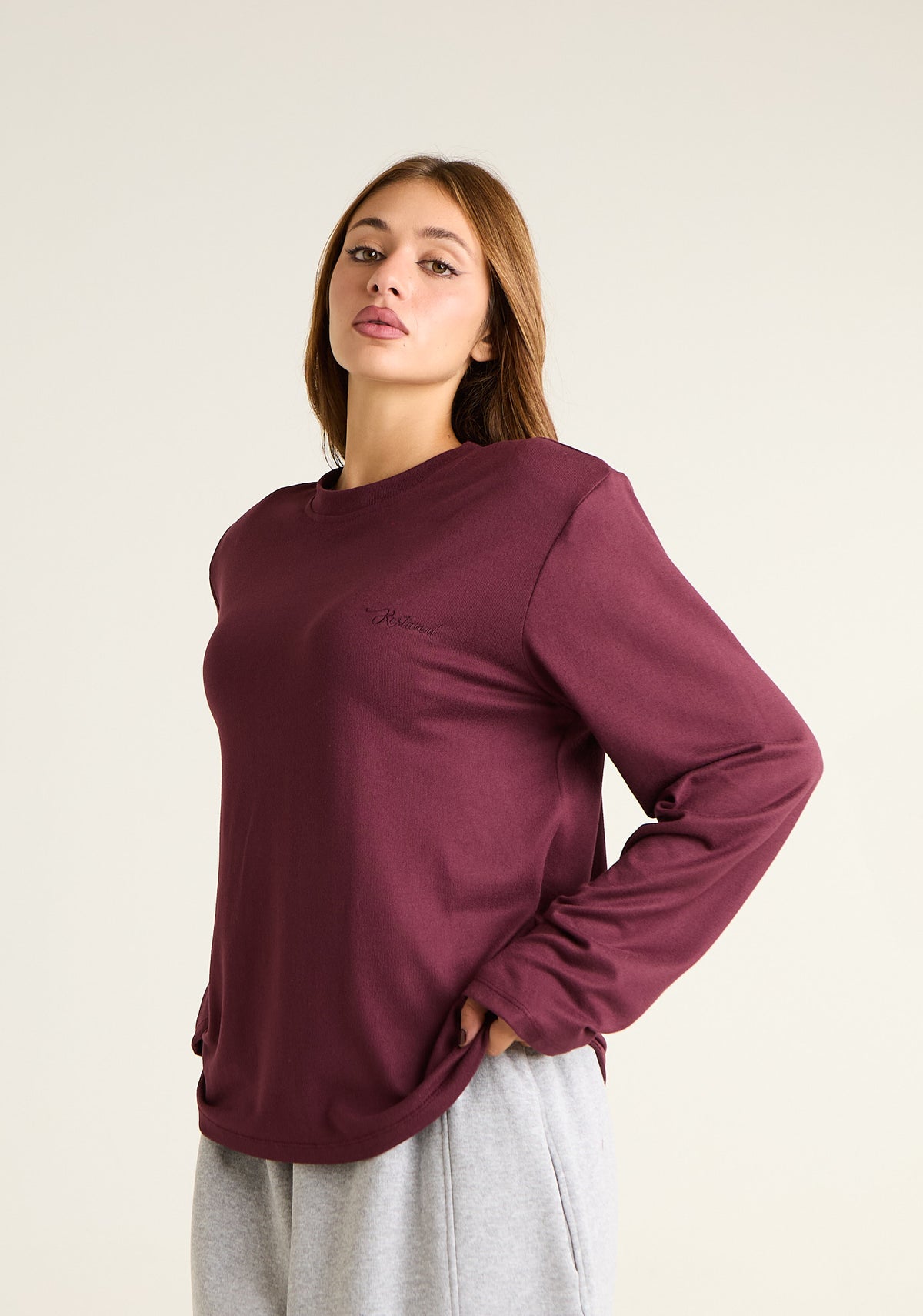 Maglia maniche lunghe a scatoletta