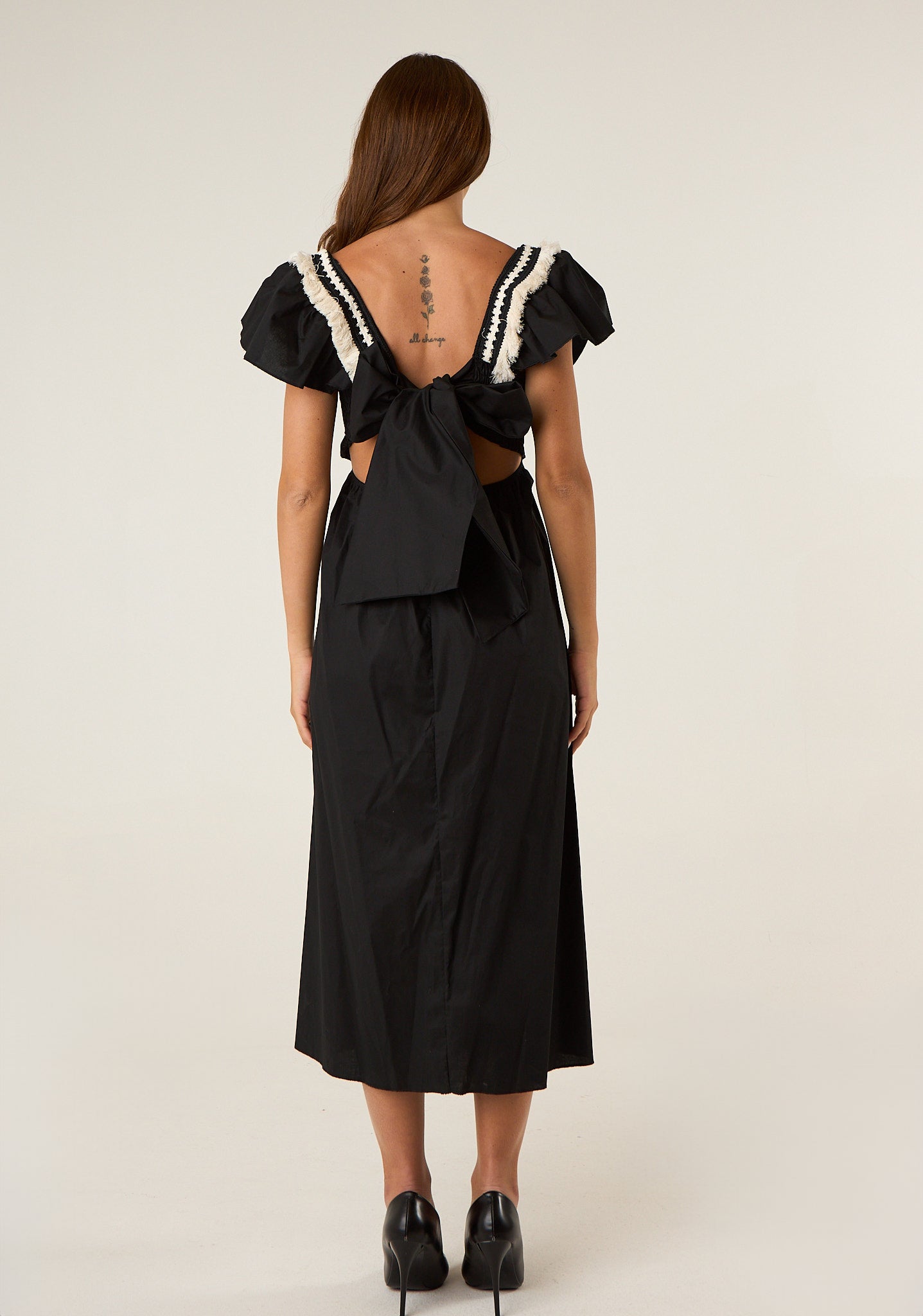 Abito lungo con punto smock