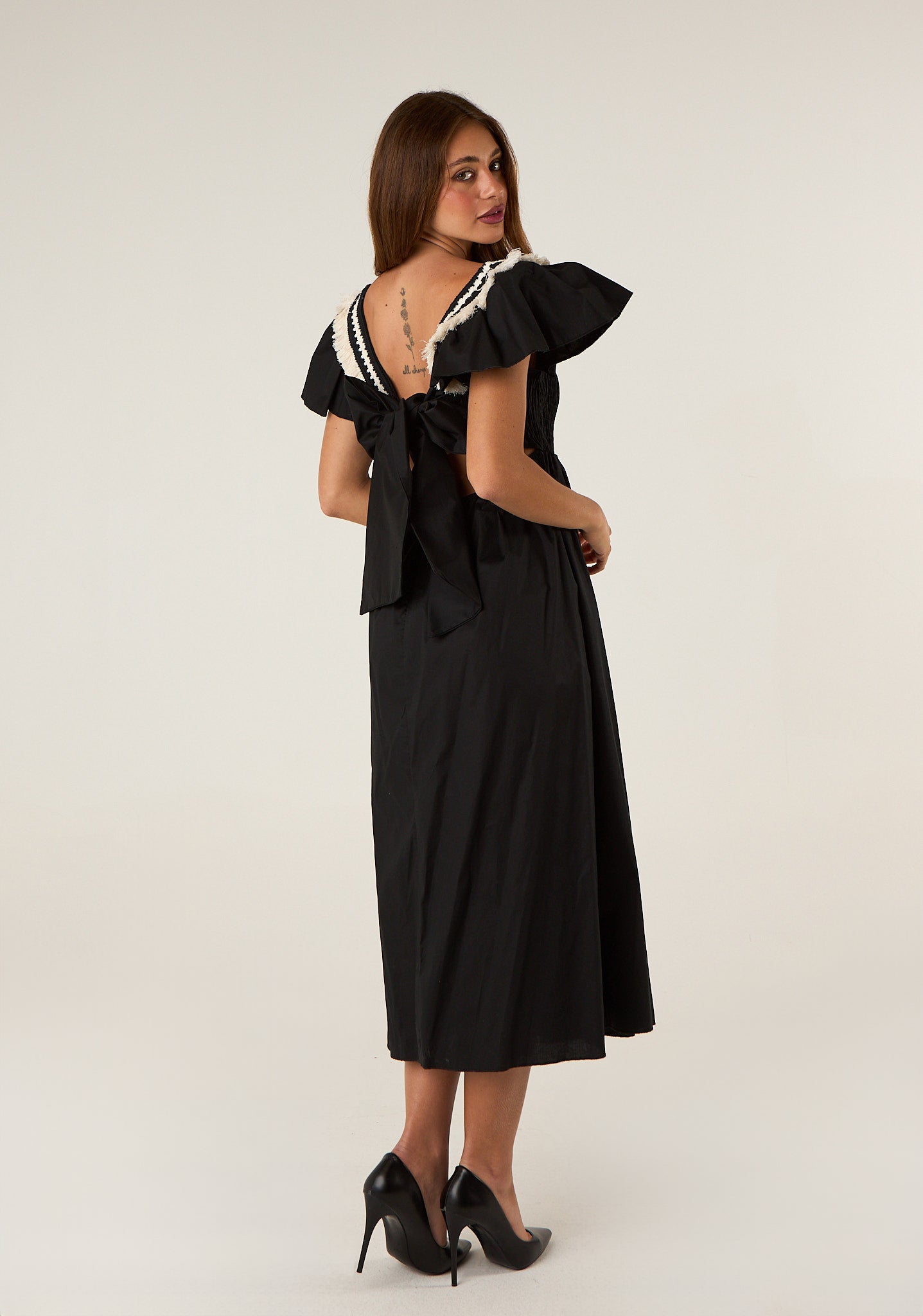 Abito lungo con punto smock
