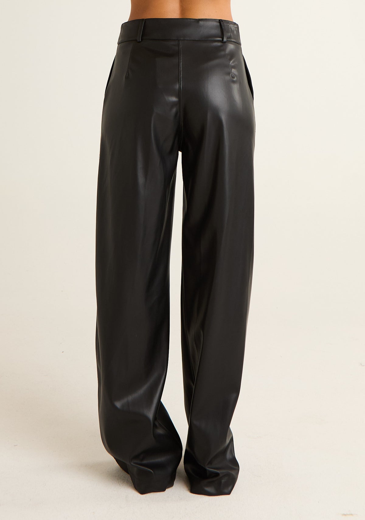 Pantalone palazzo in ecopelle