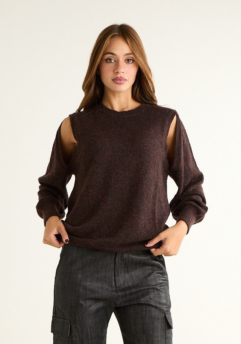 Maglia screziata con cut out