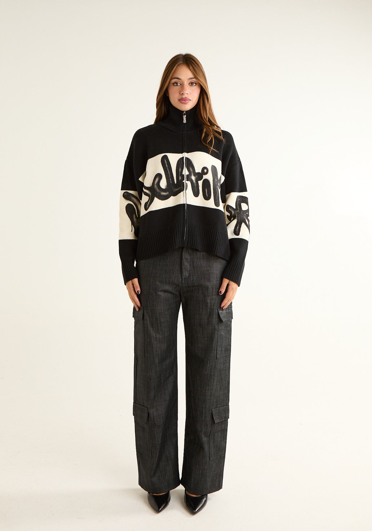Maglia fullzip in tricot
