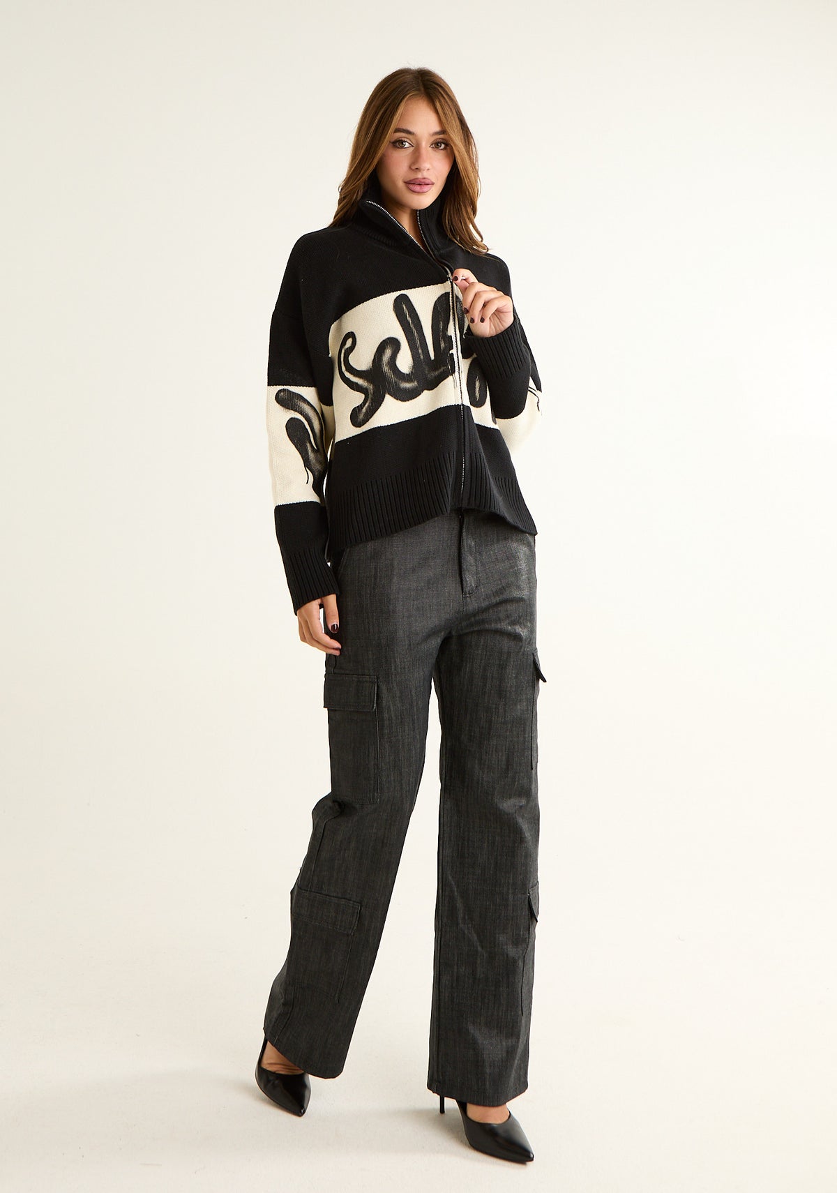 Maglia fullzip in tricot