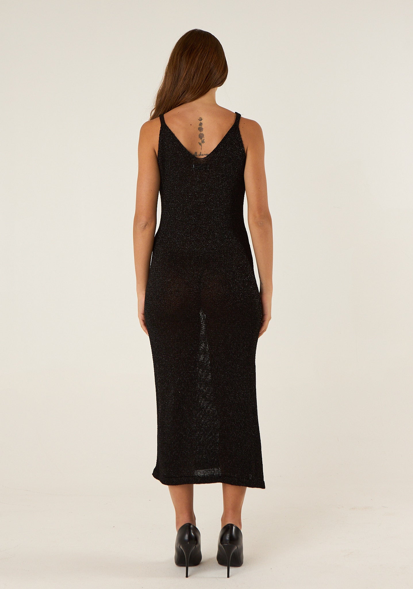 Abito lungo in maglia lurex