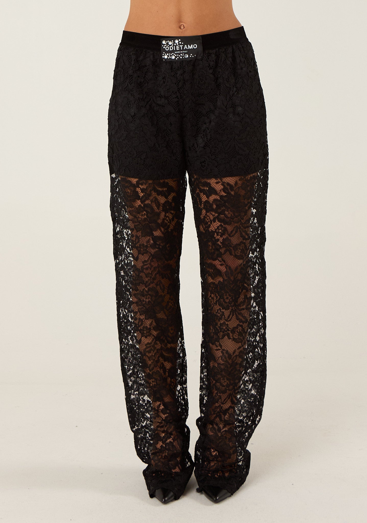 Pantalone in pizzo elastico