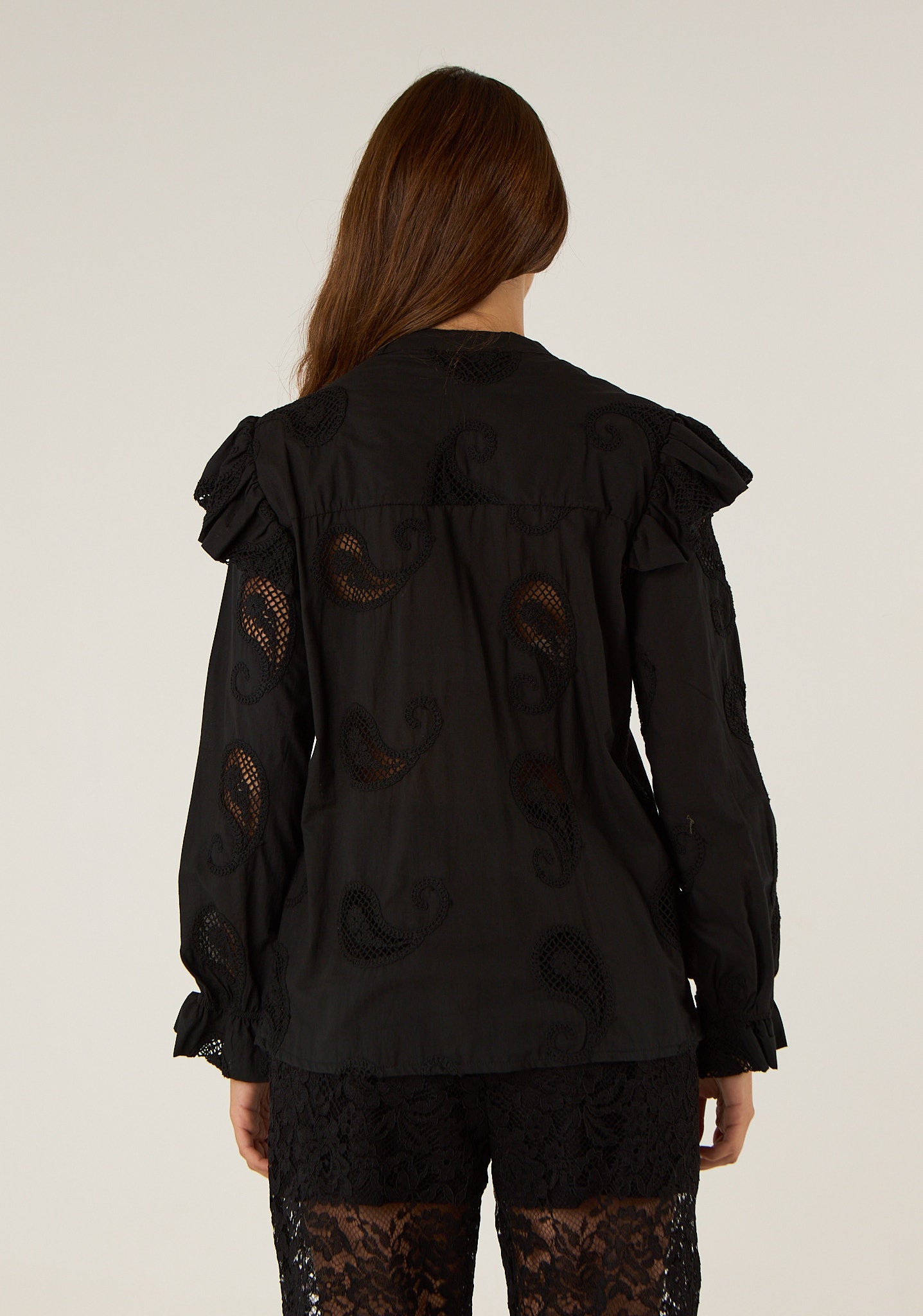 Camicia in cotone traforato