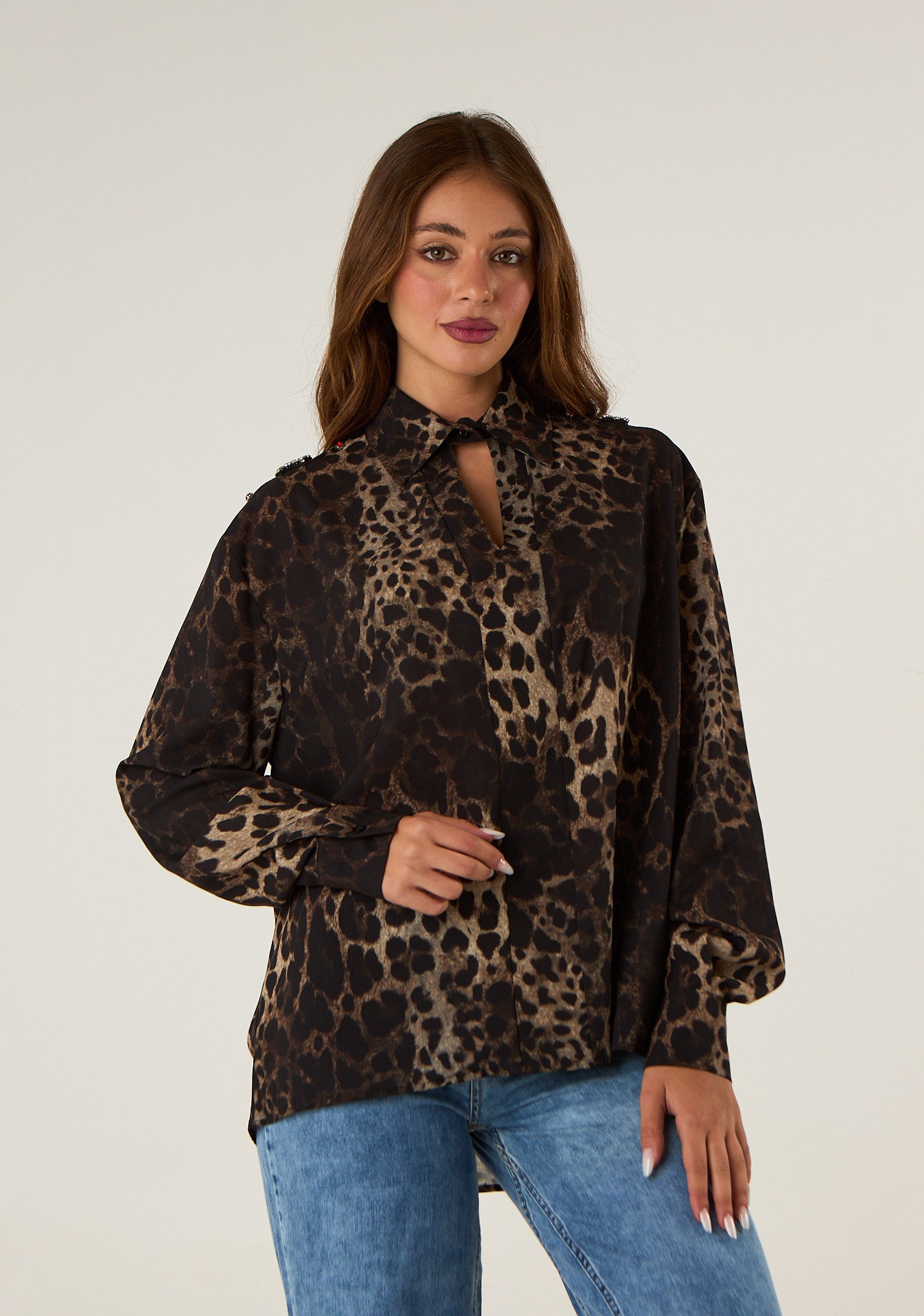 Camicia in georgette stampata