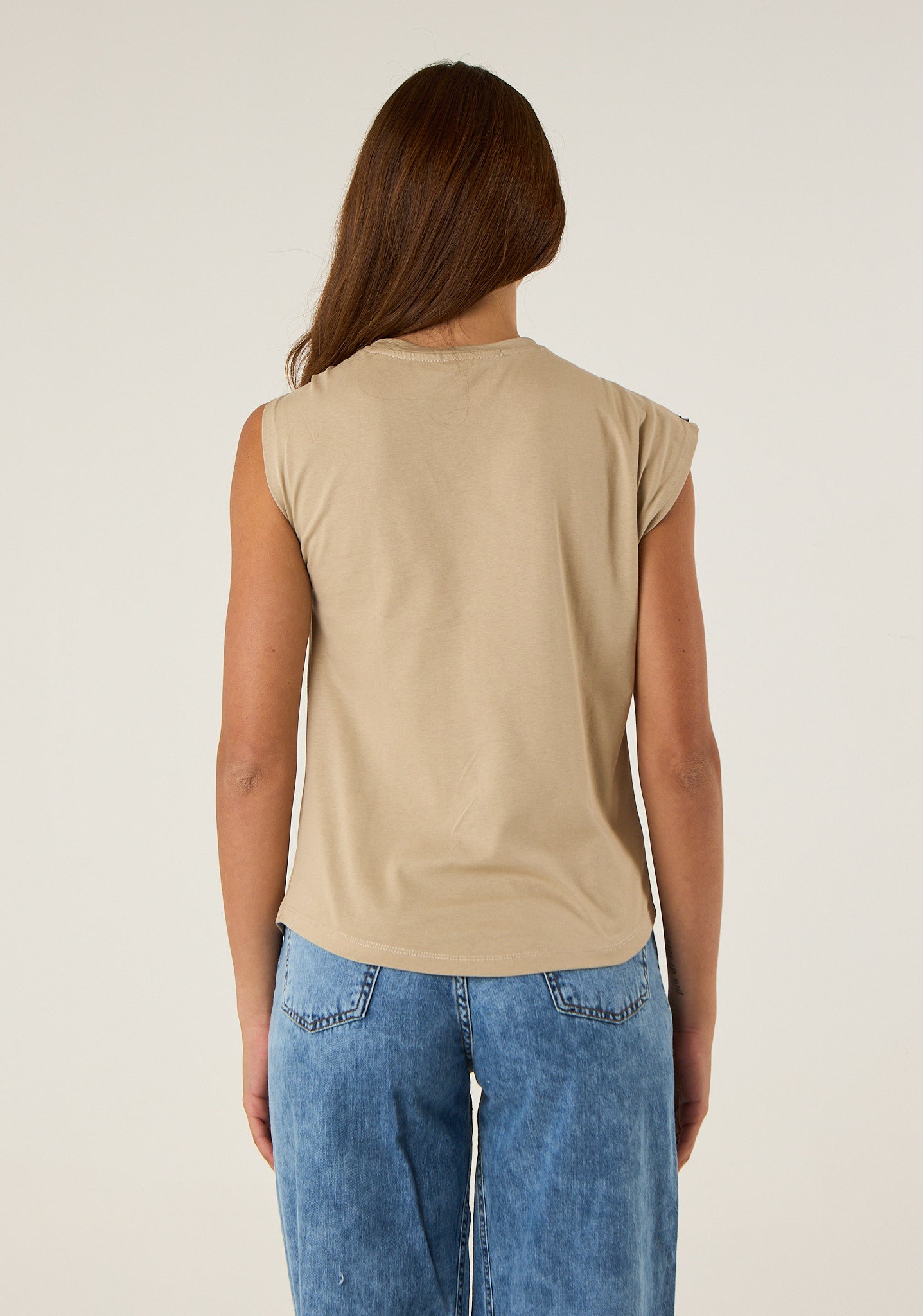 Top smanicato con nodo laterale