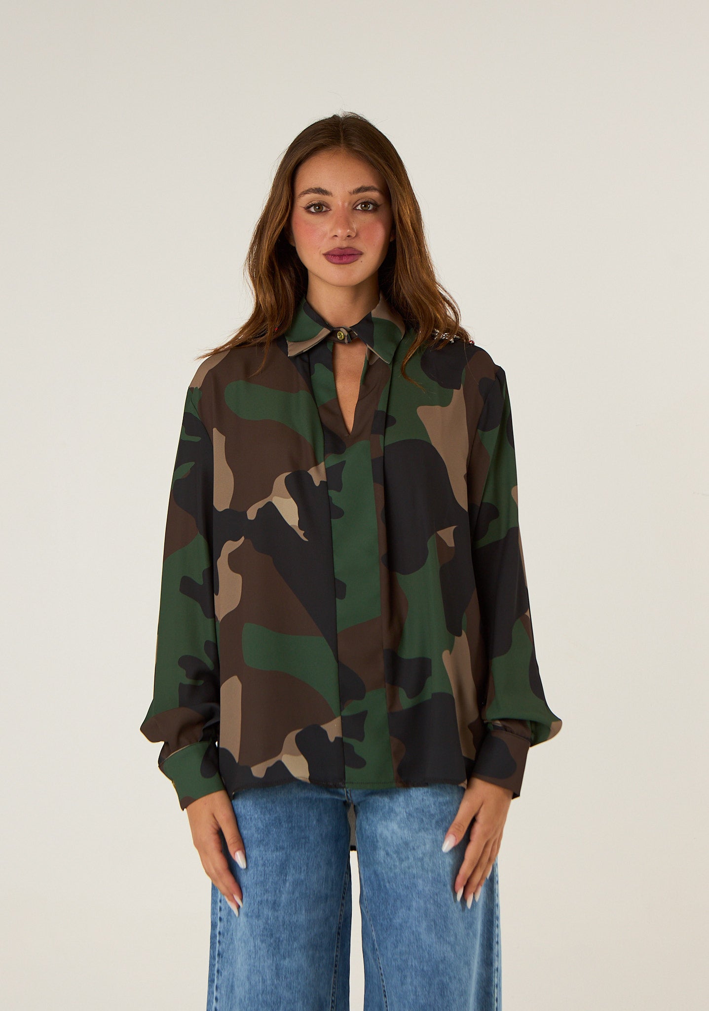 Camicia in georgette stampata