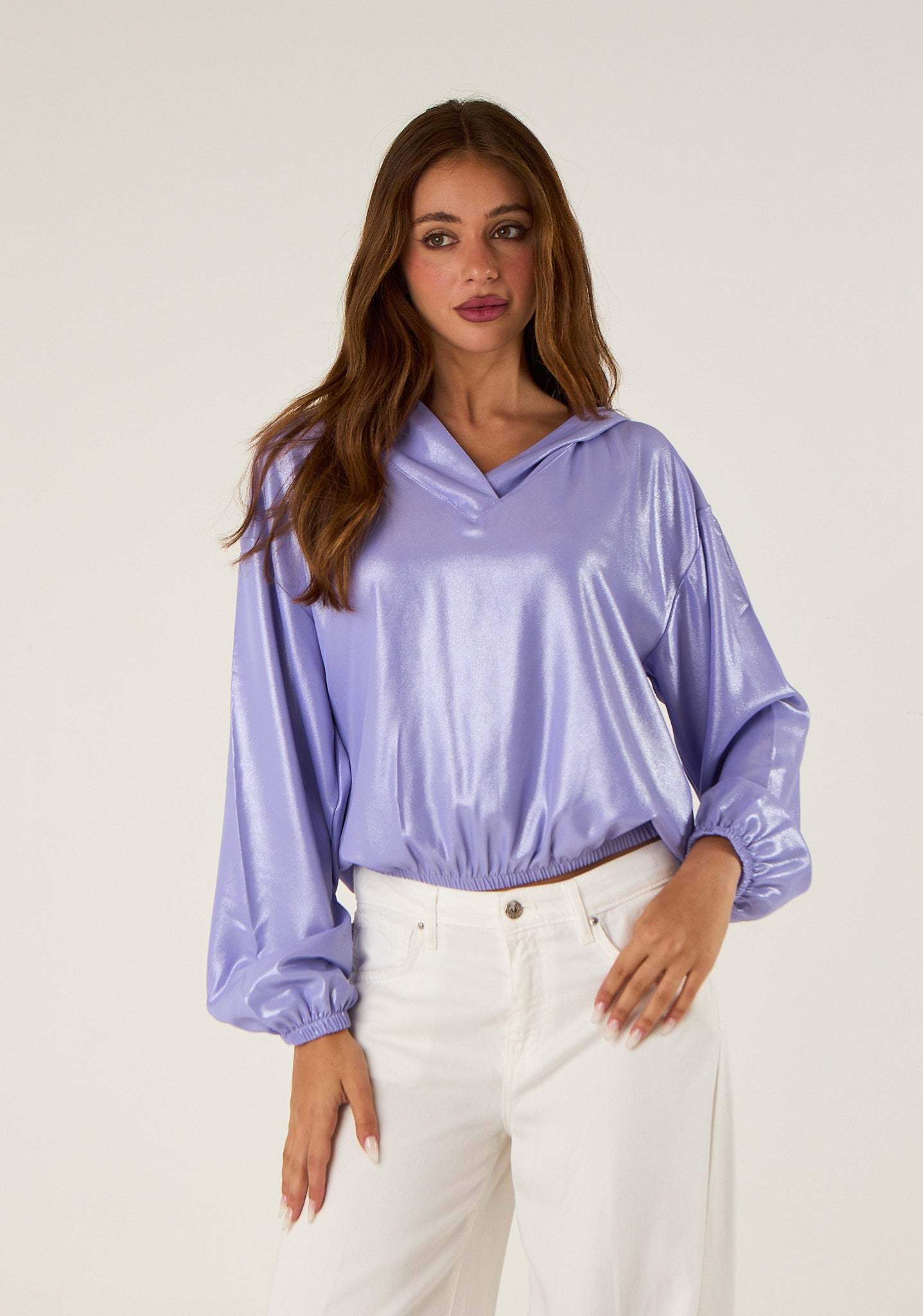 Felpa in tessuto metallizato