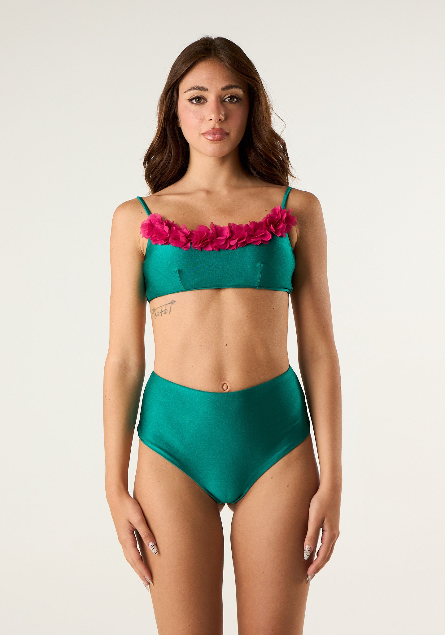 Costume bikini fascia con rouches