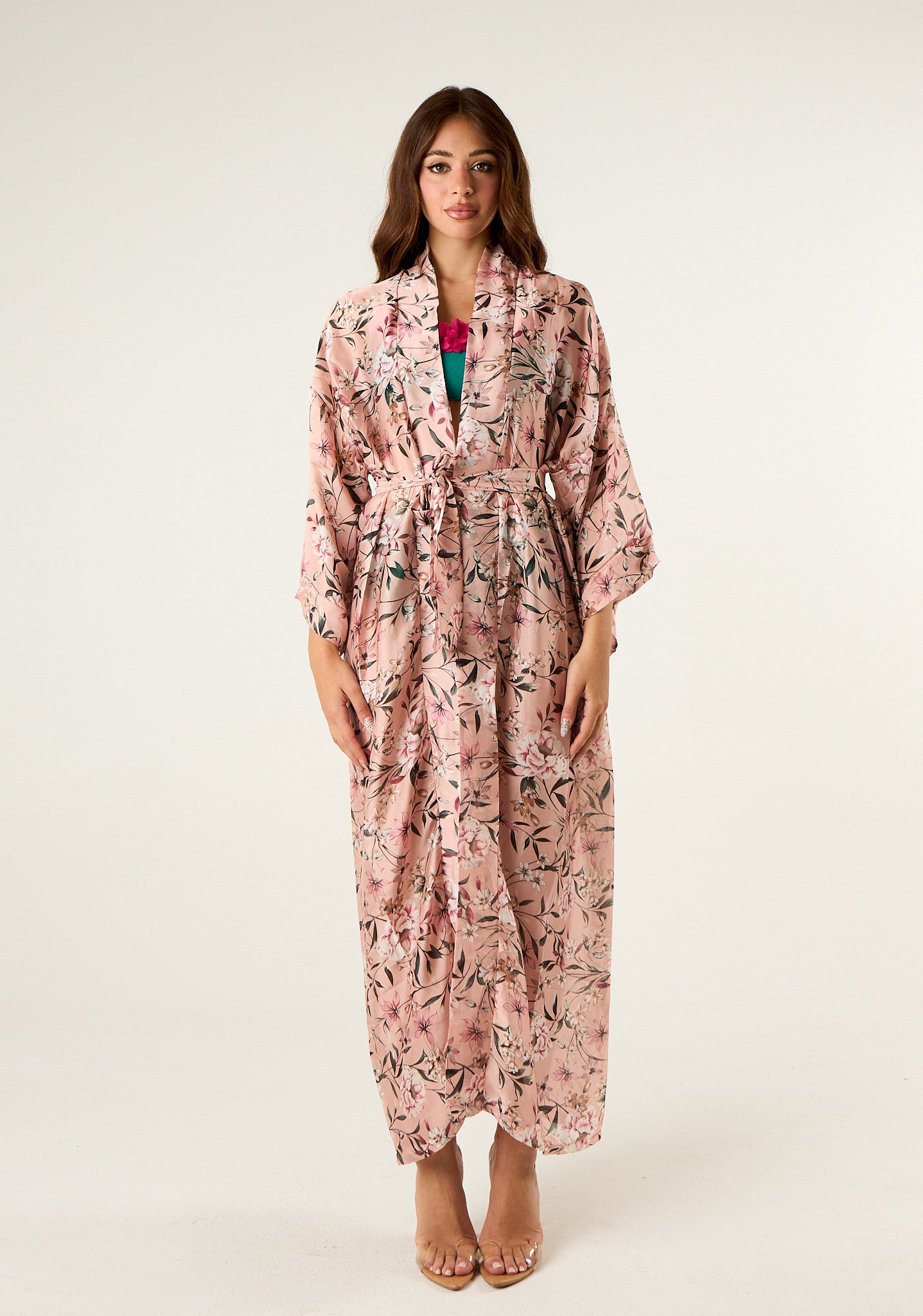 Kimono lungo in tessuto scivolato