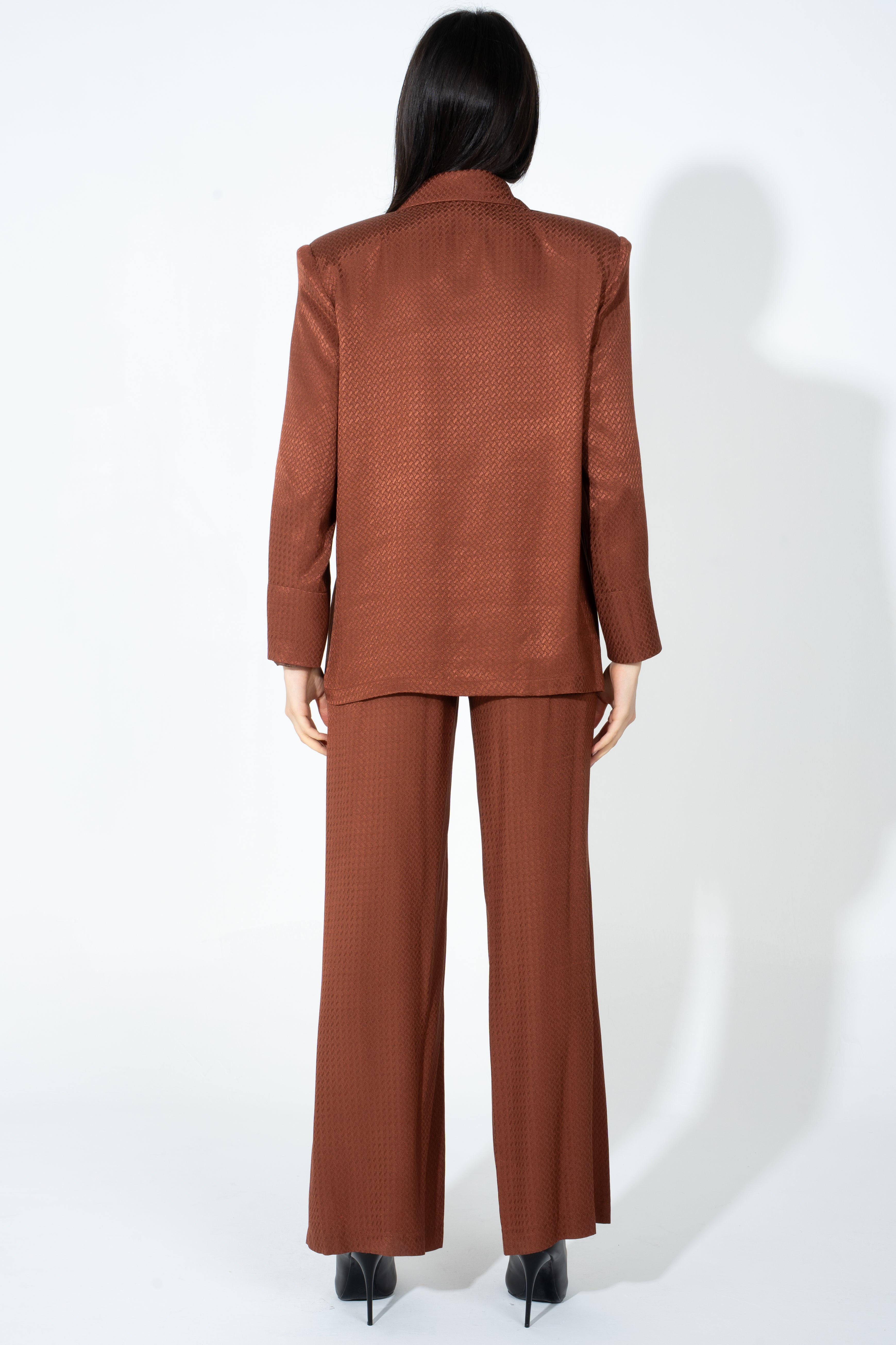 Giacca doppiopetto a tessuto lucido