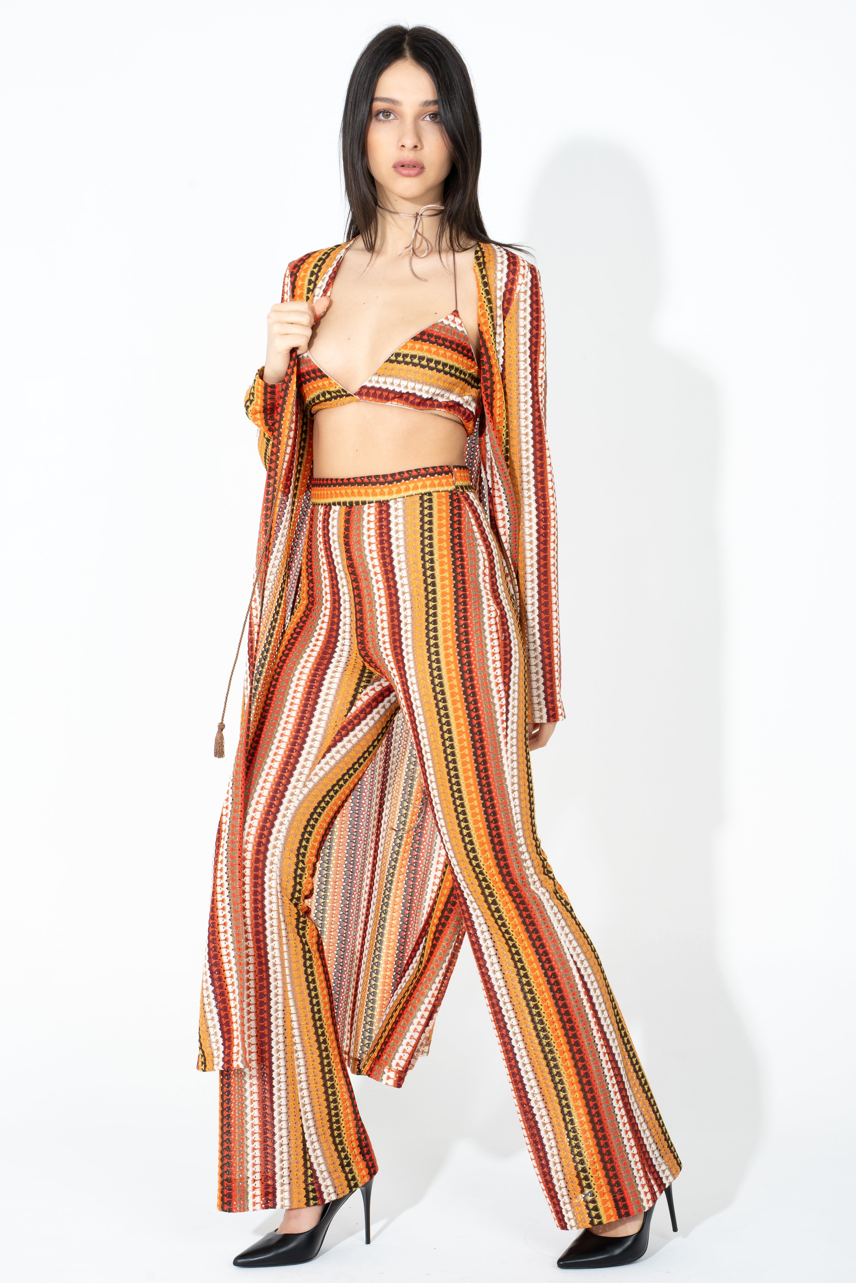 Cardigan lungo multicolor