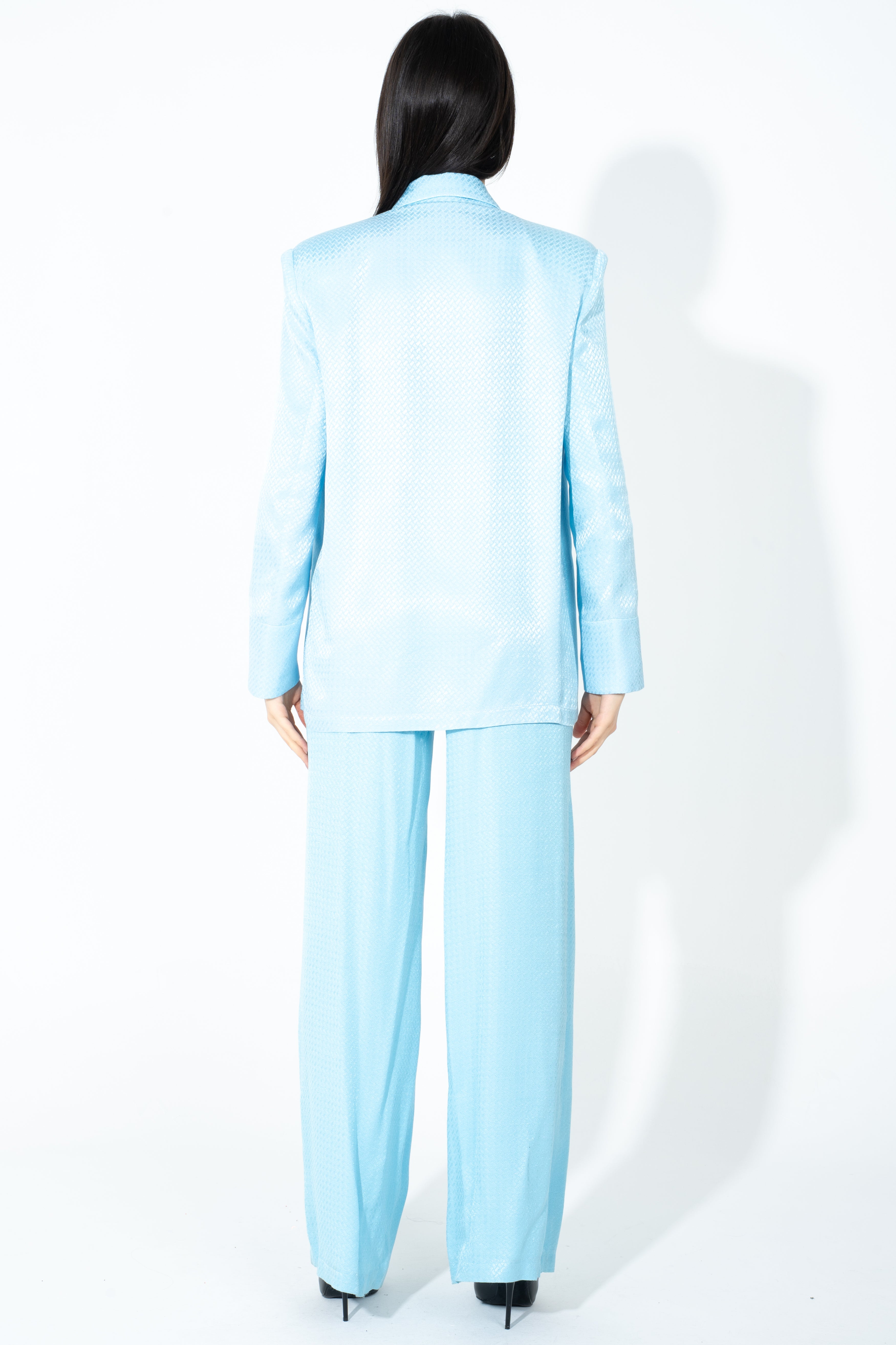 Giacca doppiopetto a tessuto lucido