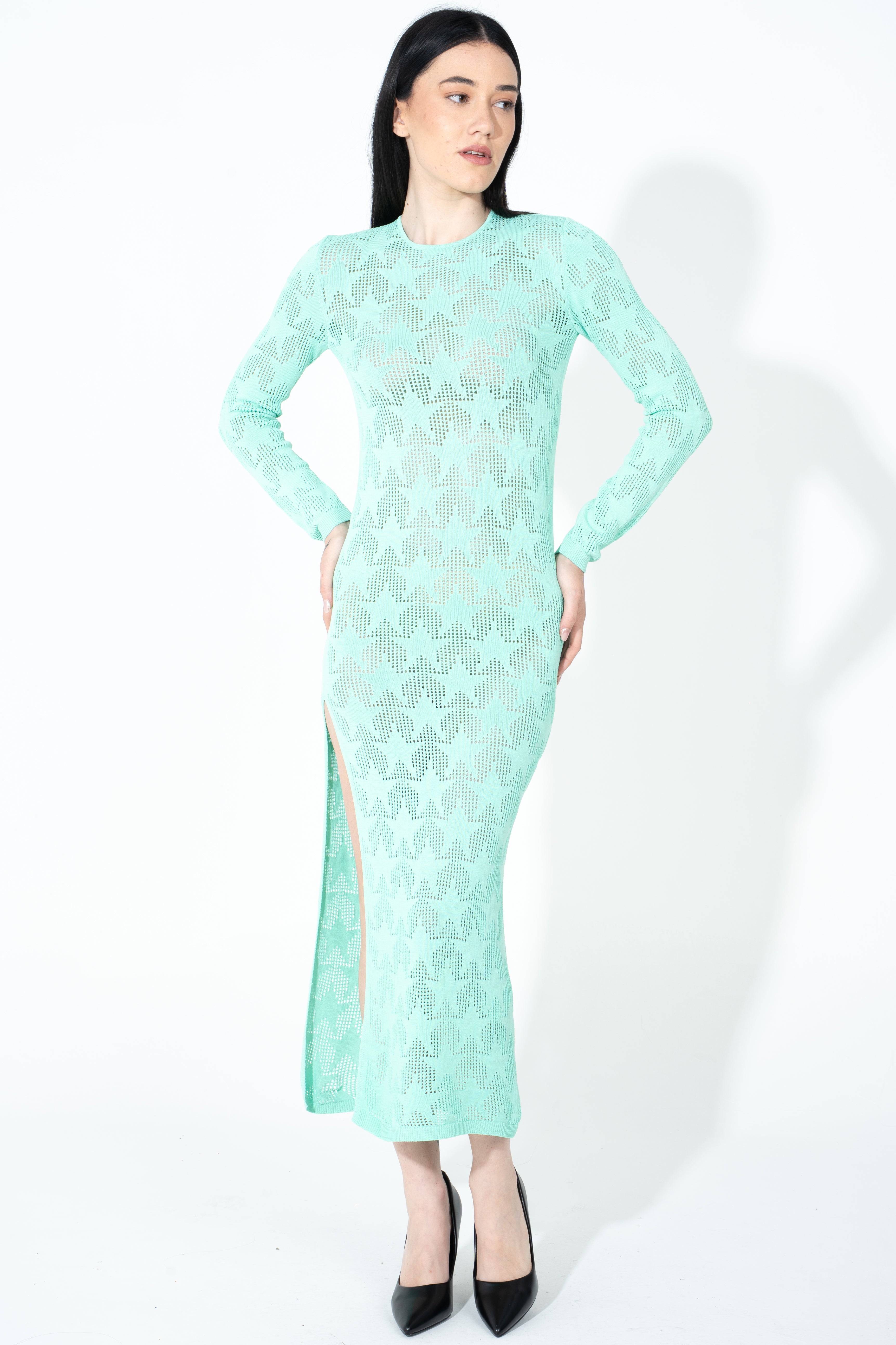 Abito lungo in maglia elasticizzata