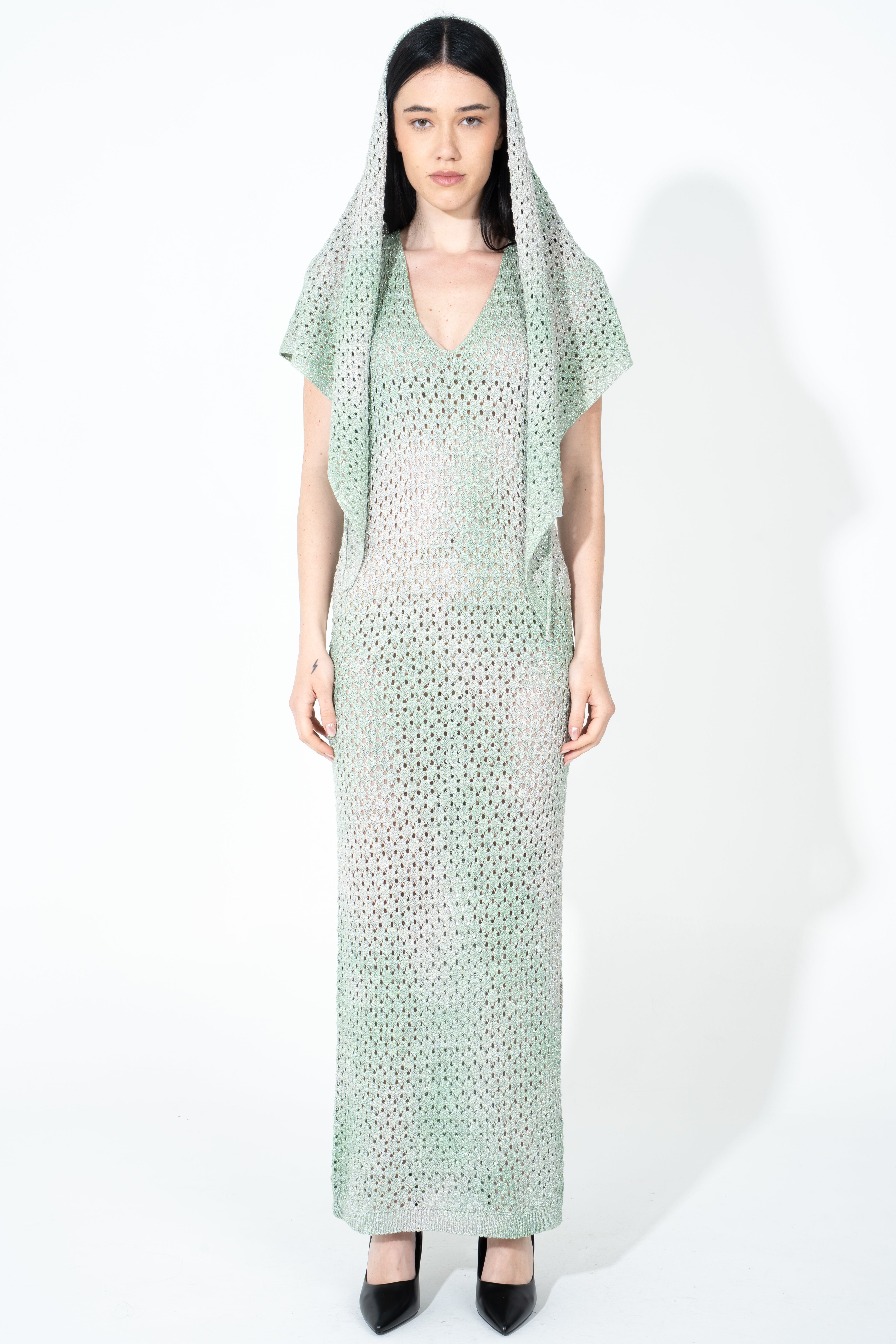 Foulard in maglia traforata