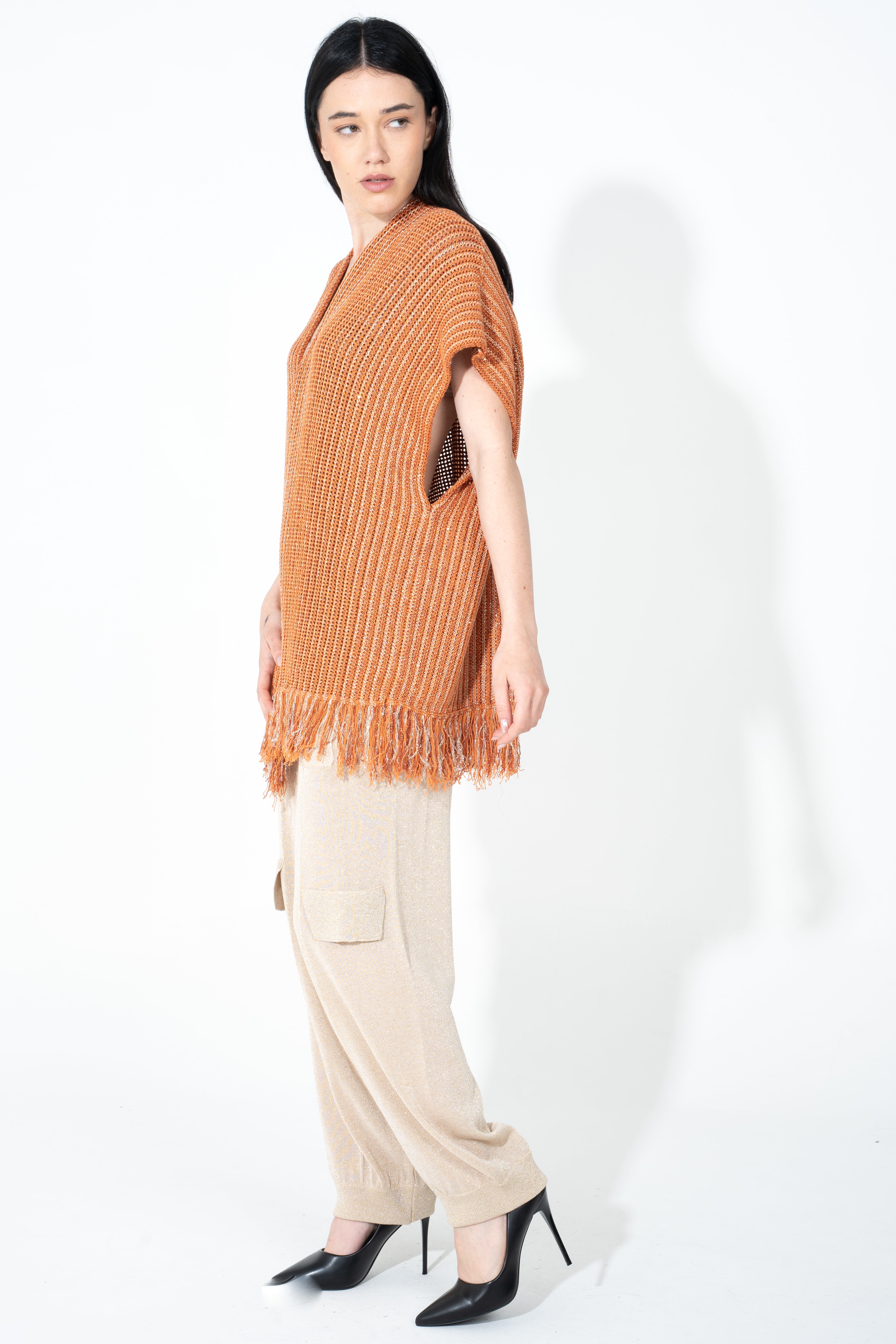 Pantalone cargo in maglia