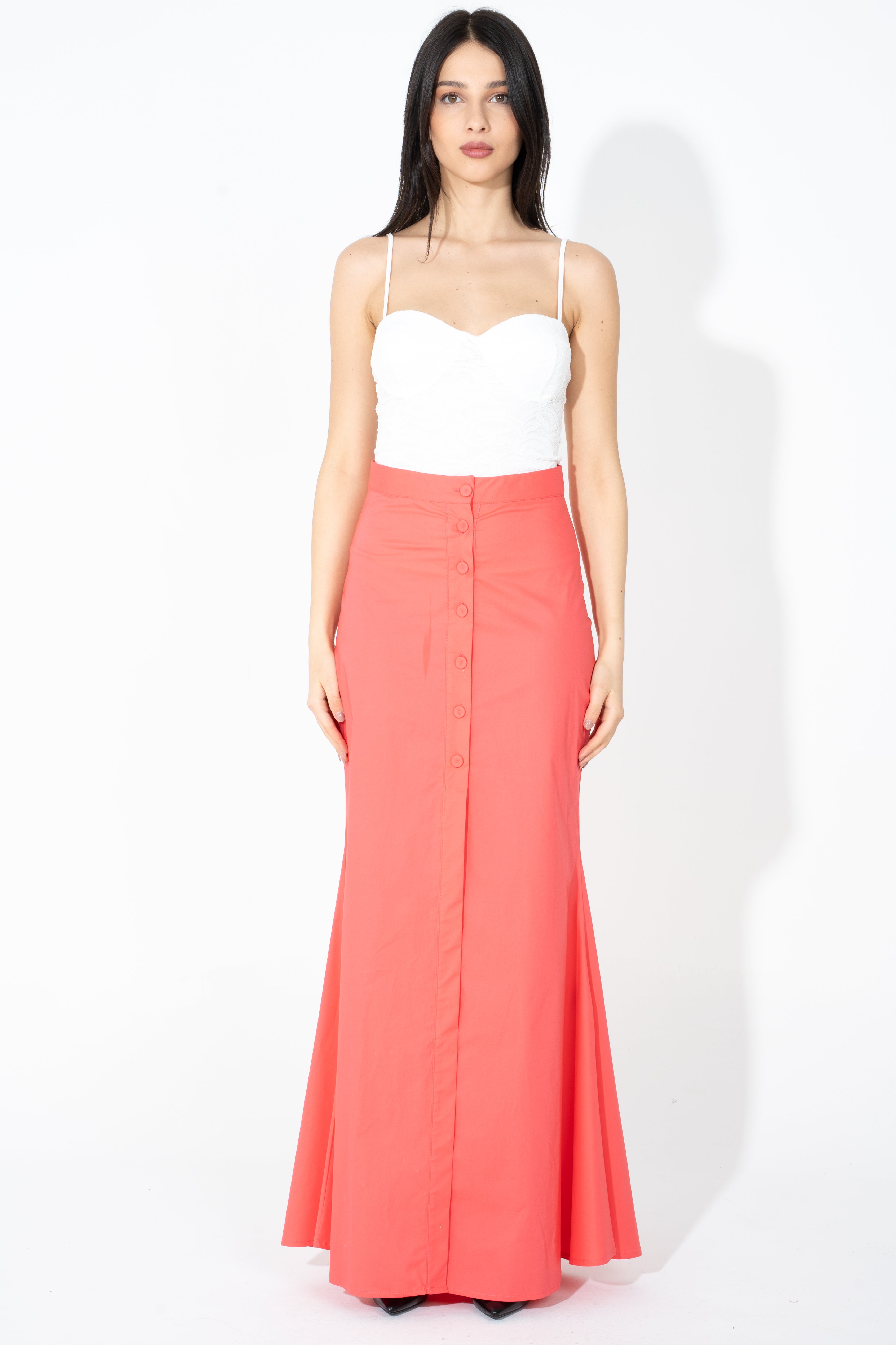 Gonna lunga con bottoncini