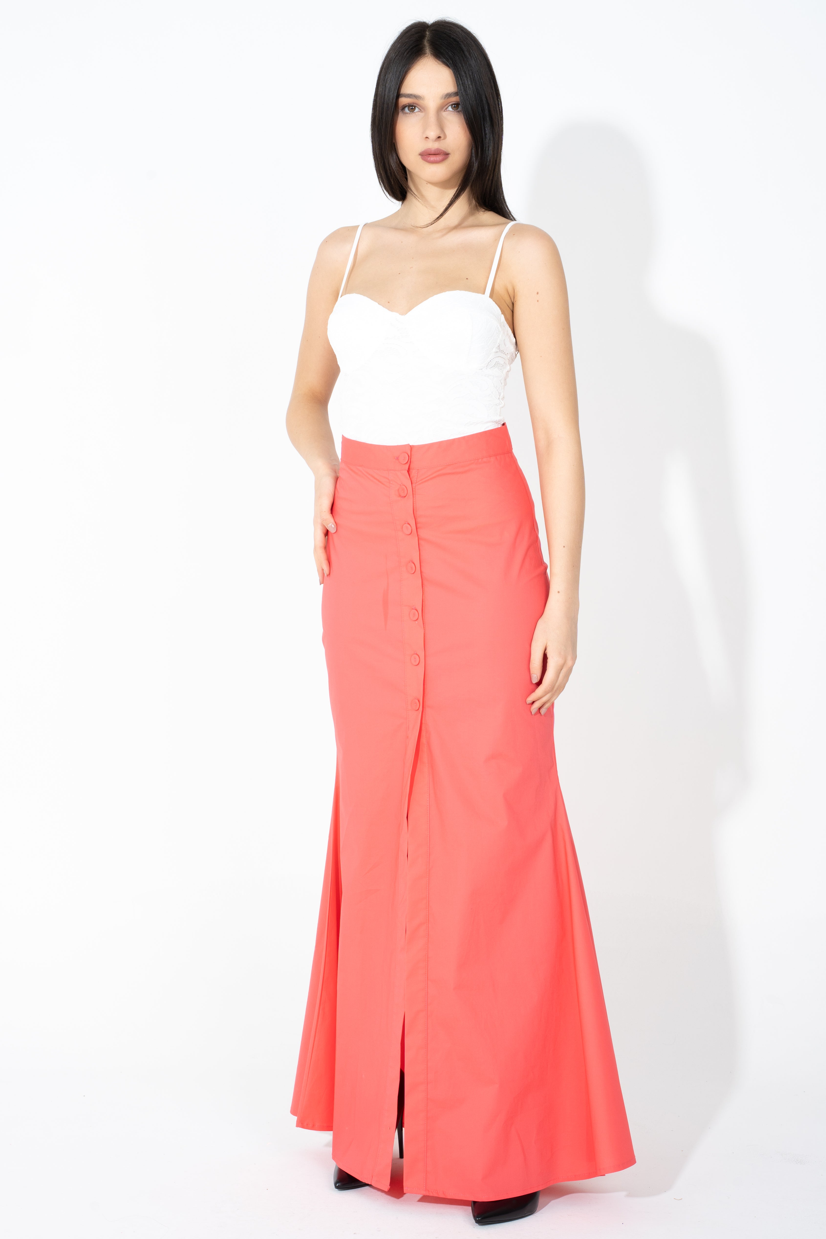 Gonna lunga con bottoncini