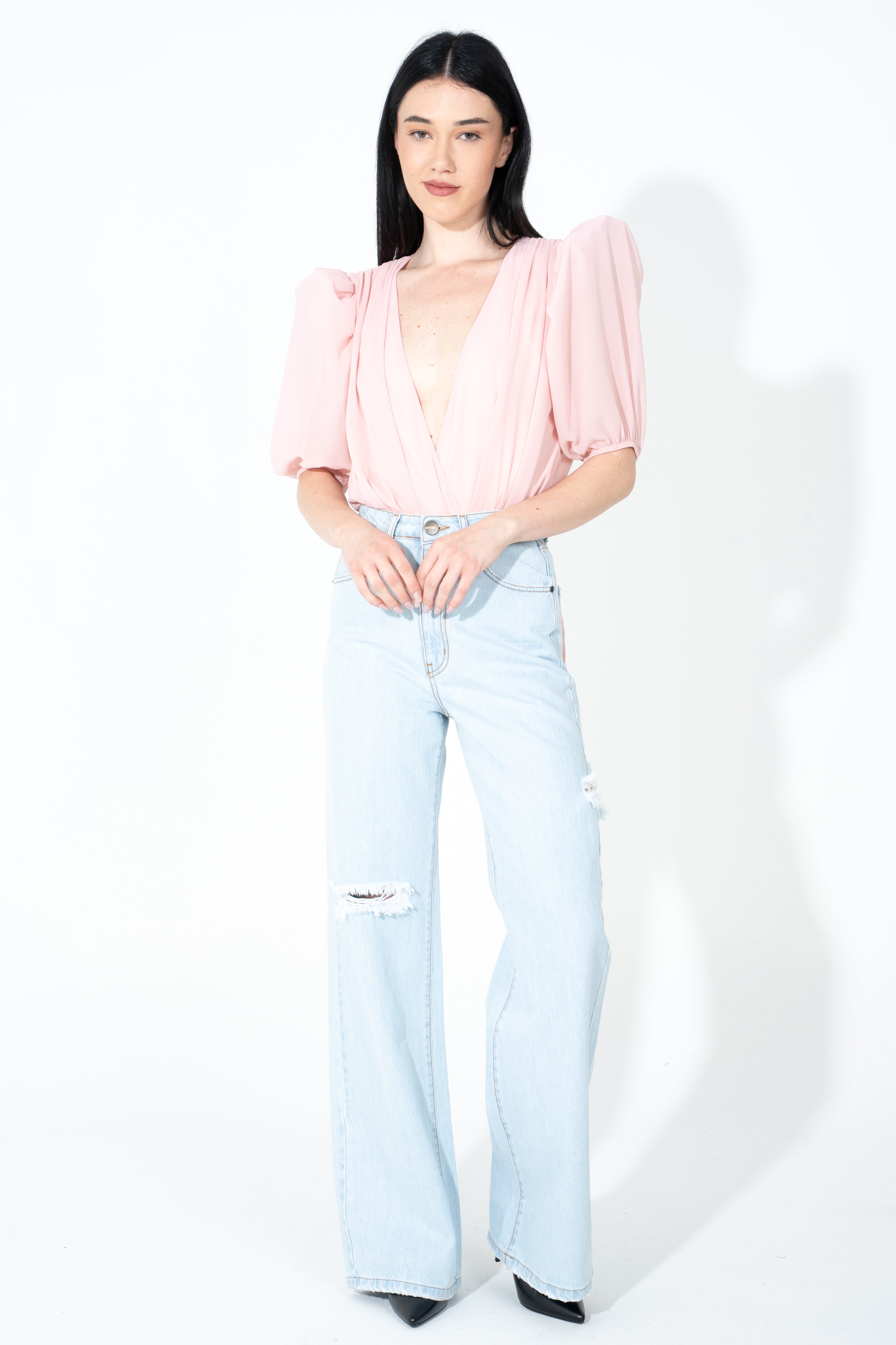 Blusa con spalline