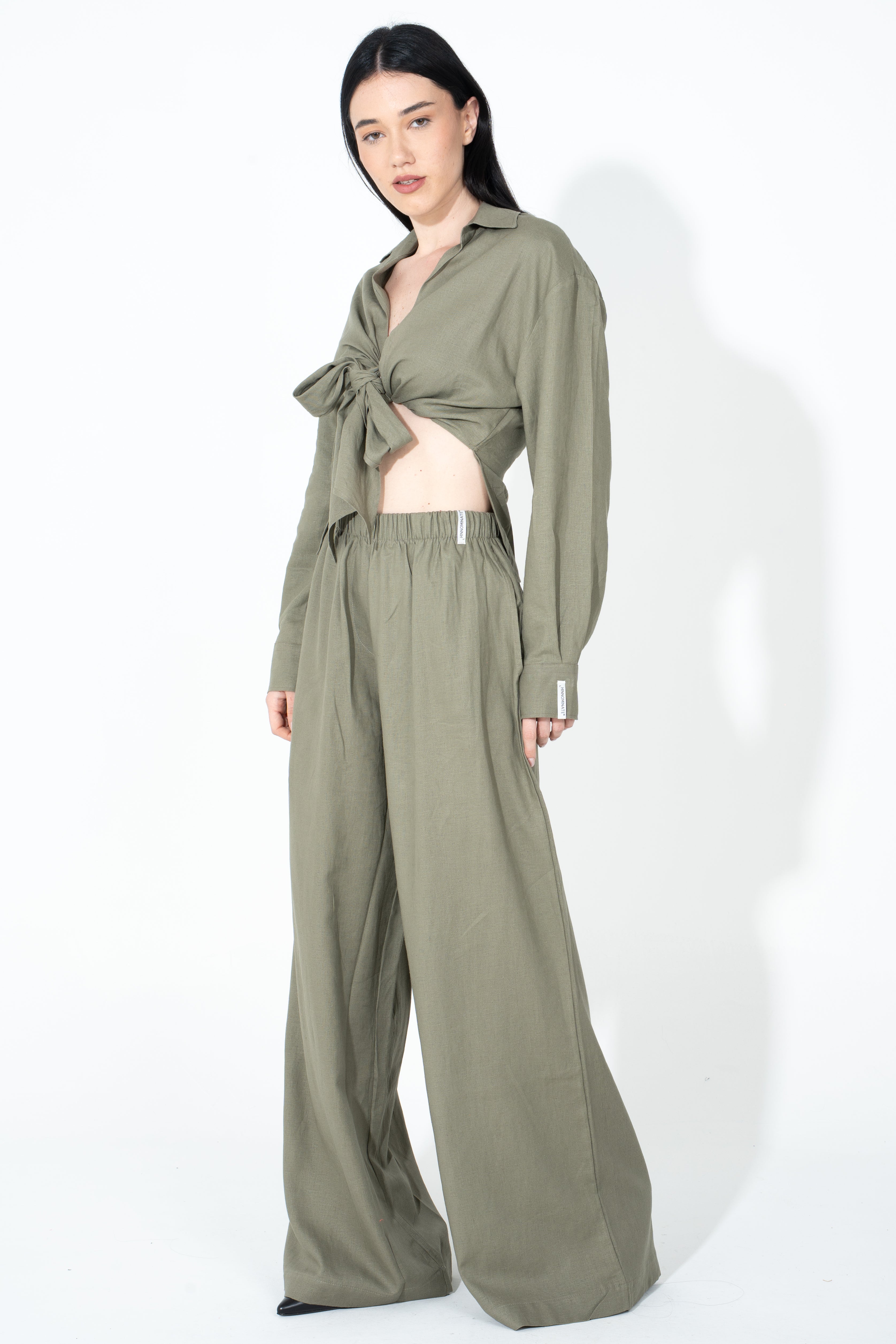 Pantalone palazzo in lino