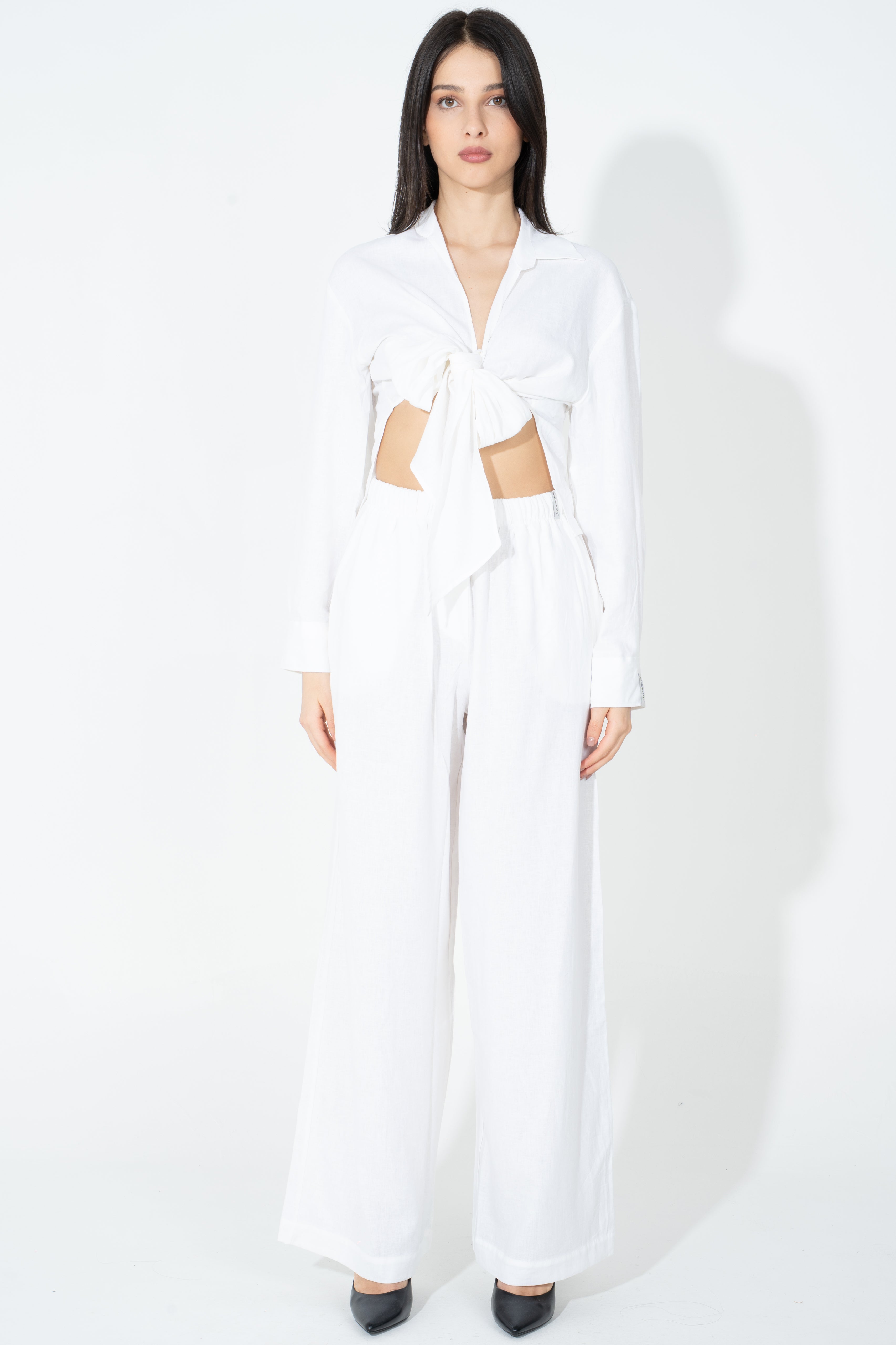 Pantalone palazzo in lino