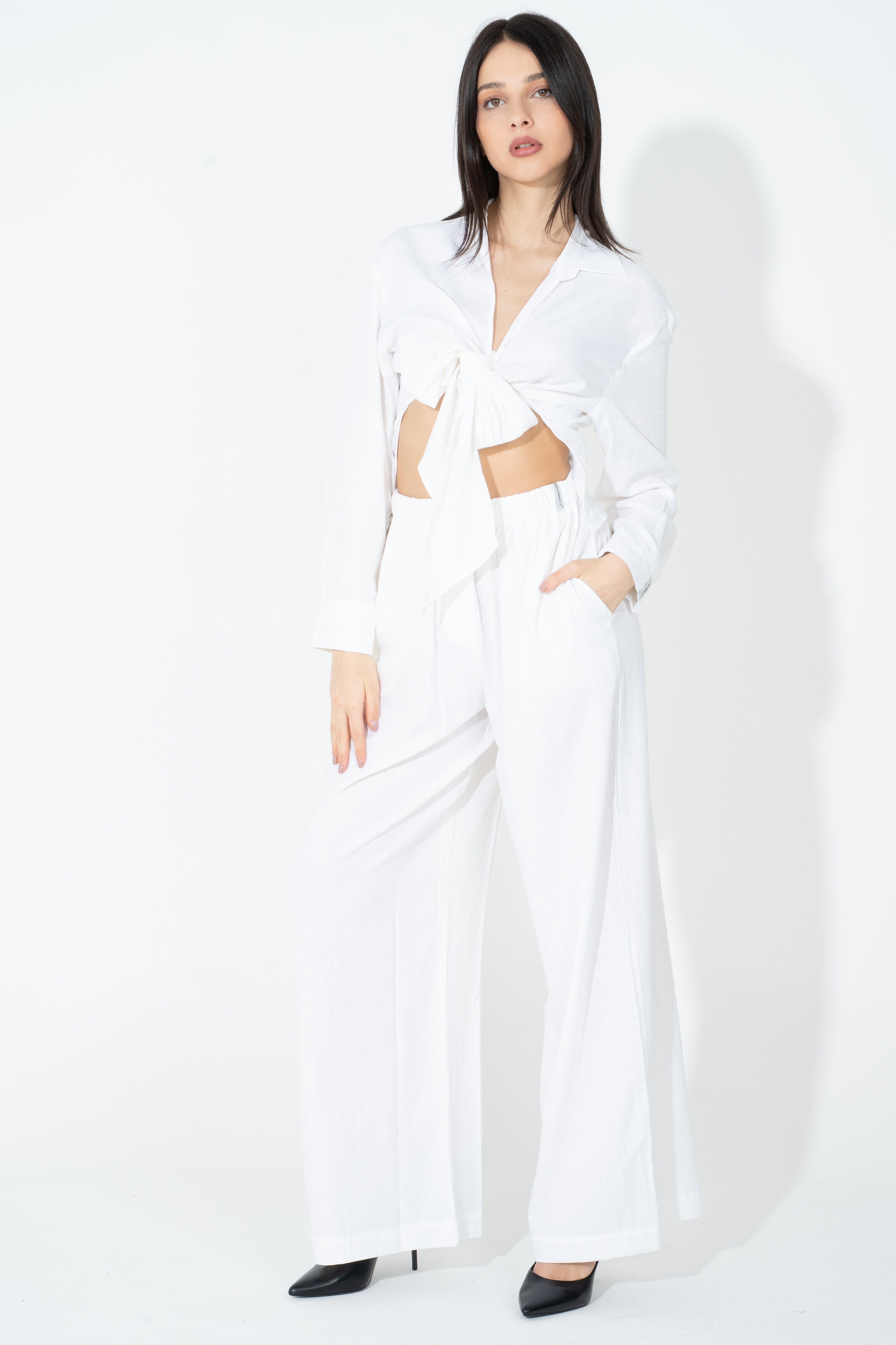 Pantalone palazzo in lino