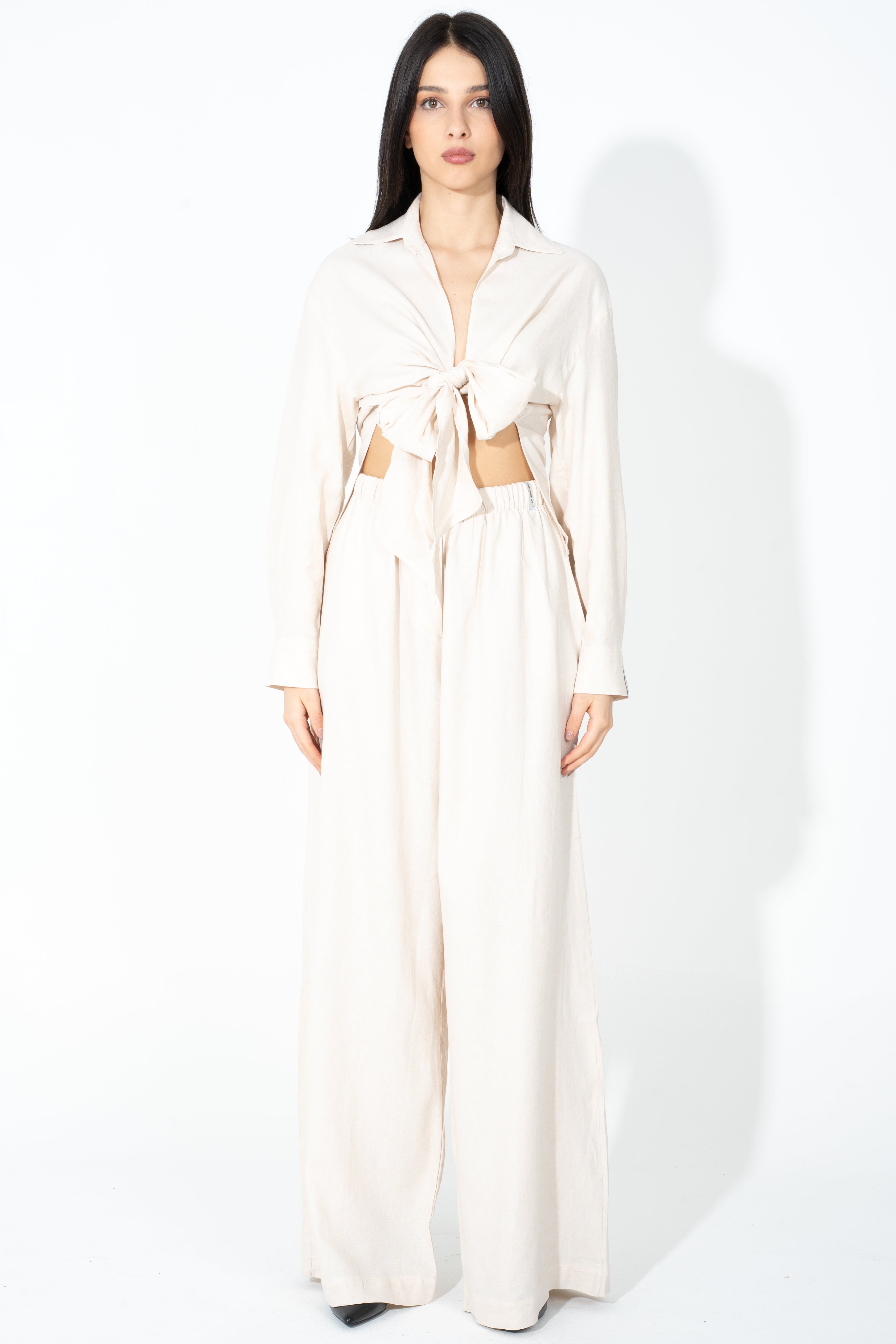 Pantalone palazzo in lino