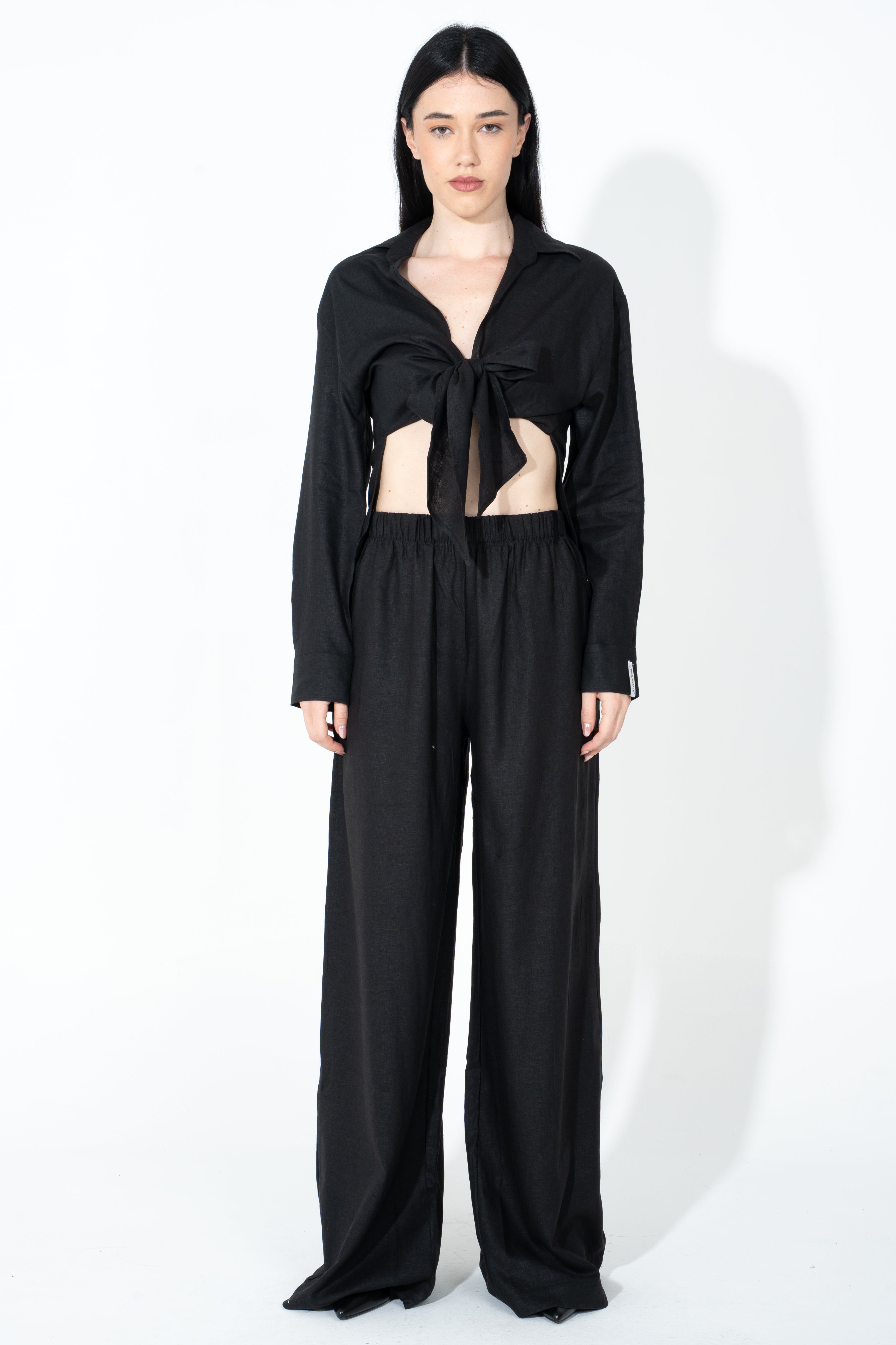 Camicia asimmetrica in lino