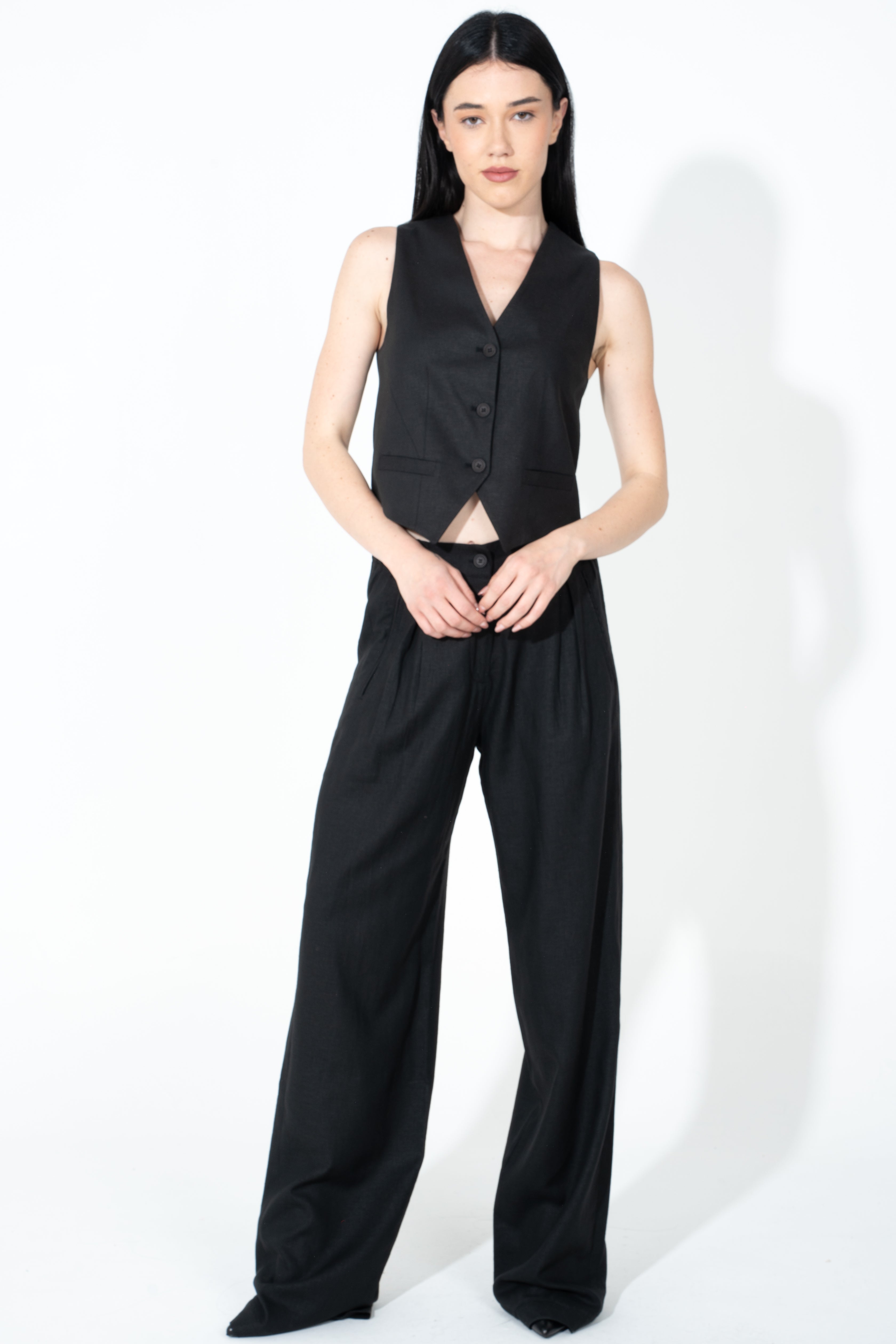 Pantalone palazzo in lino