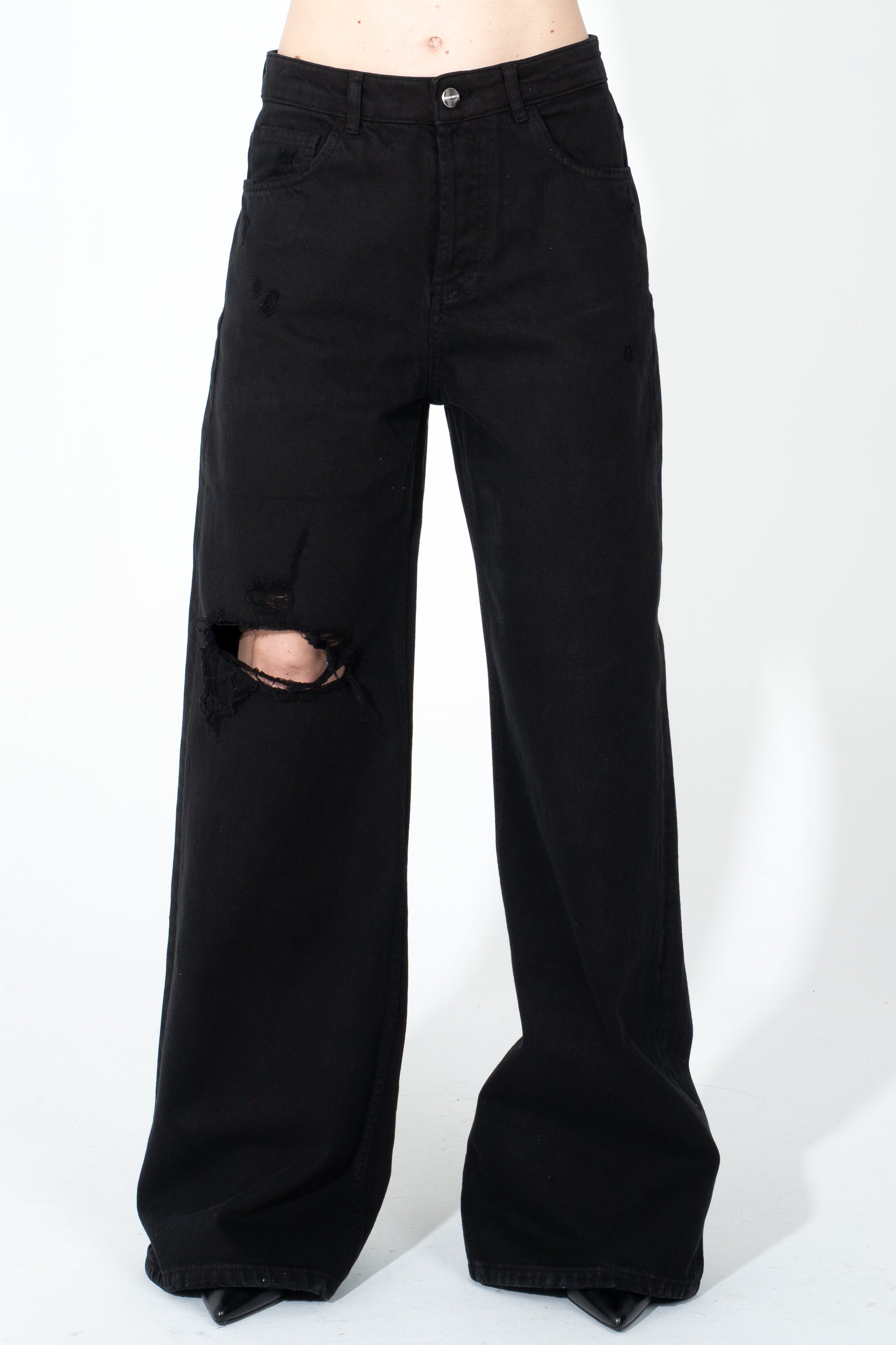 Pantalone in tessuto jeans con rotture