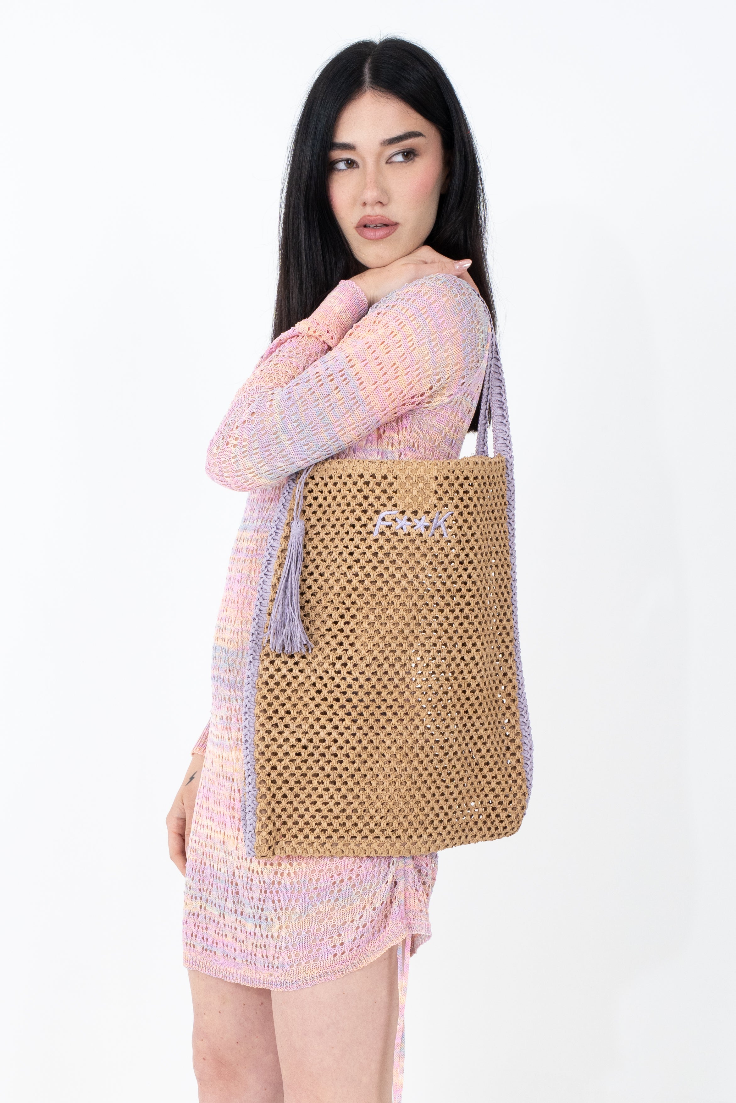 Borsa tote in carta paglia